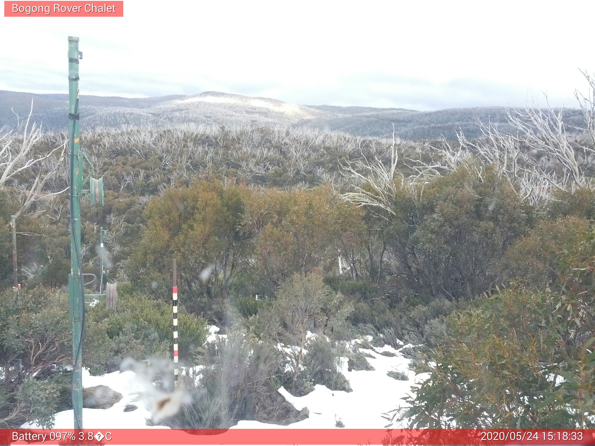 Bogong Web Cam 3:18pm Sunday 24th of May 2020