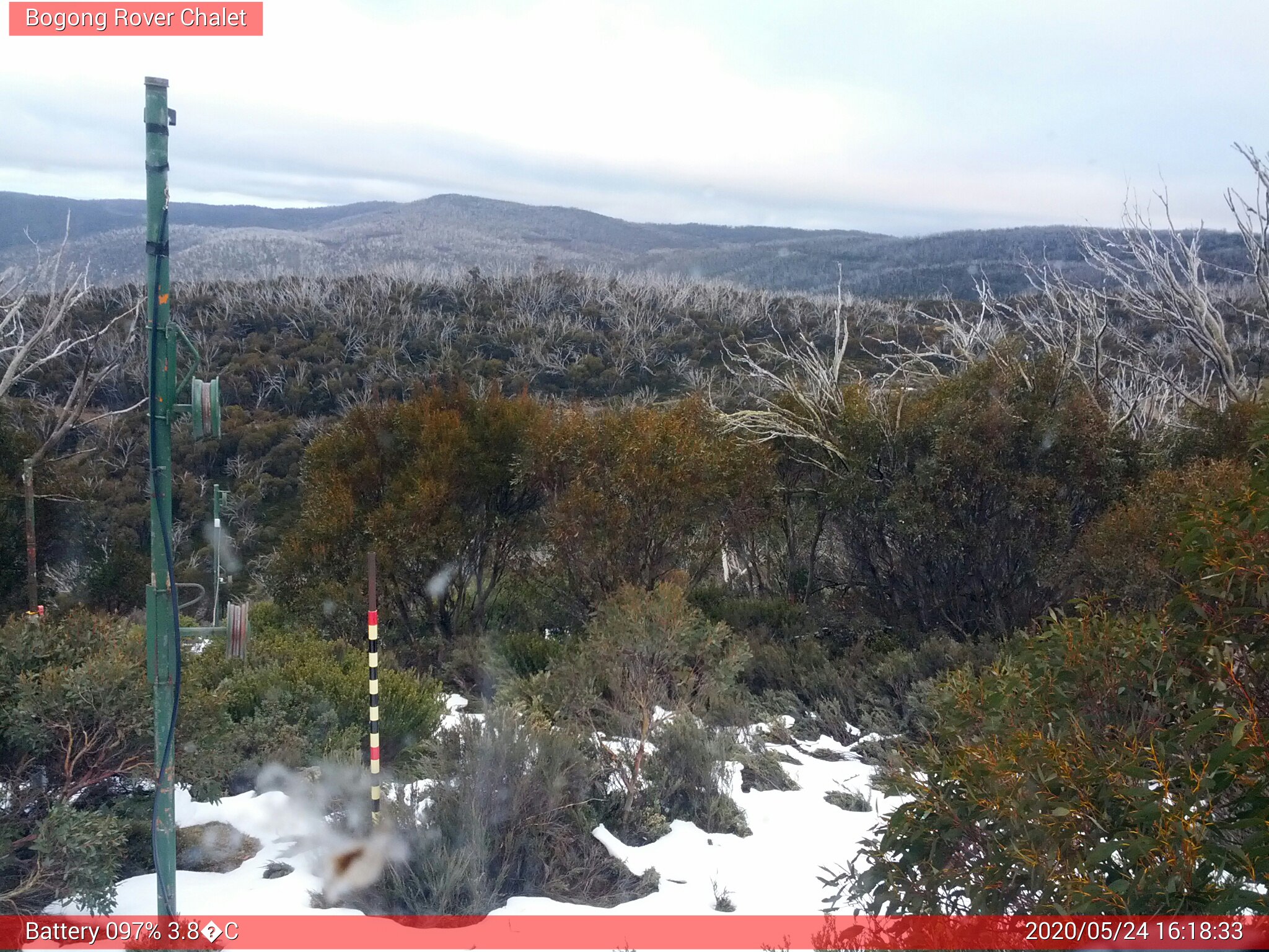 Bogong Web Cam 4:18pm Sunday 24th of May 2020