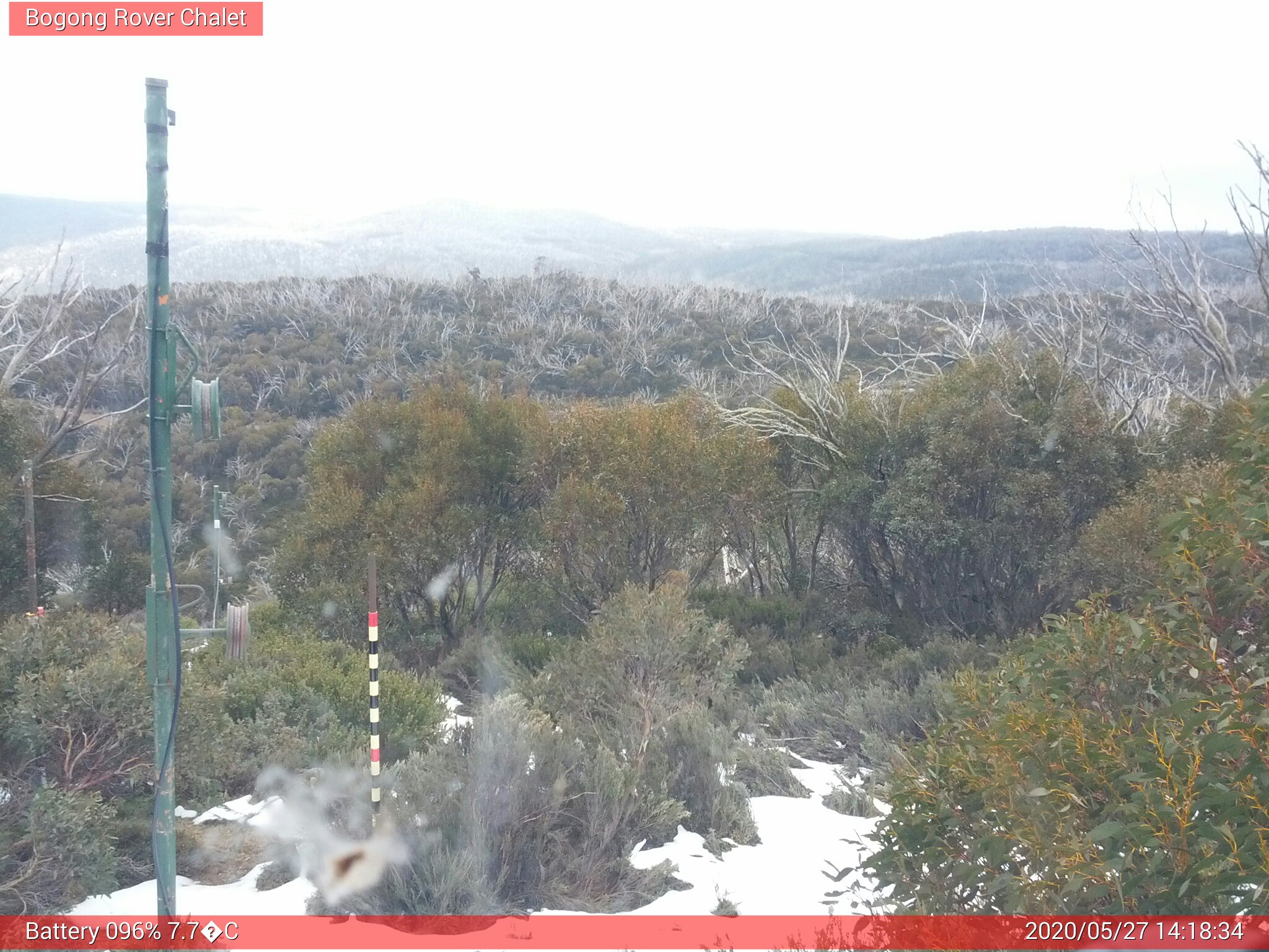 Bogong Web Cam 2:18pm Wednesday 27th of May 2020