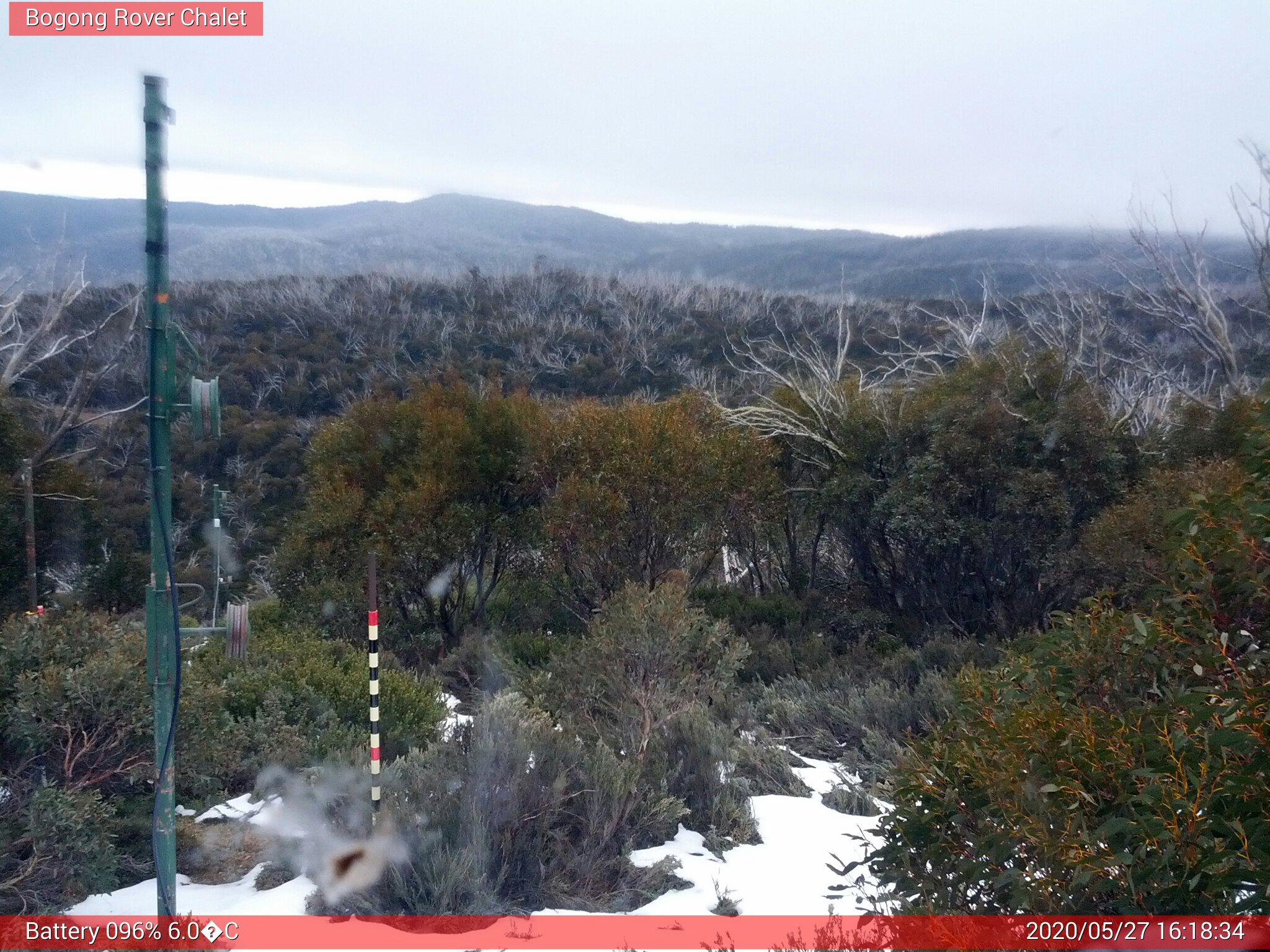 Bogong Web Cam 4:18pm Wednesday 27th of May 2020