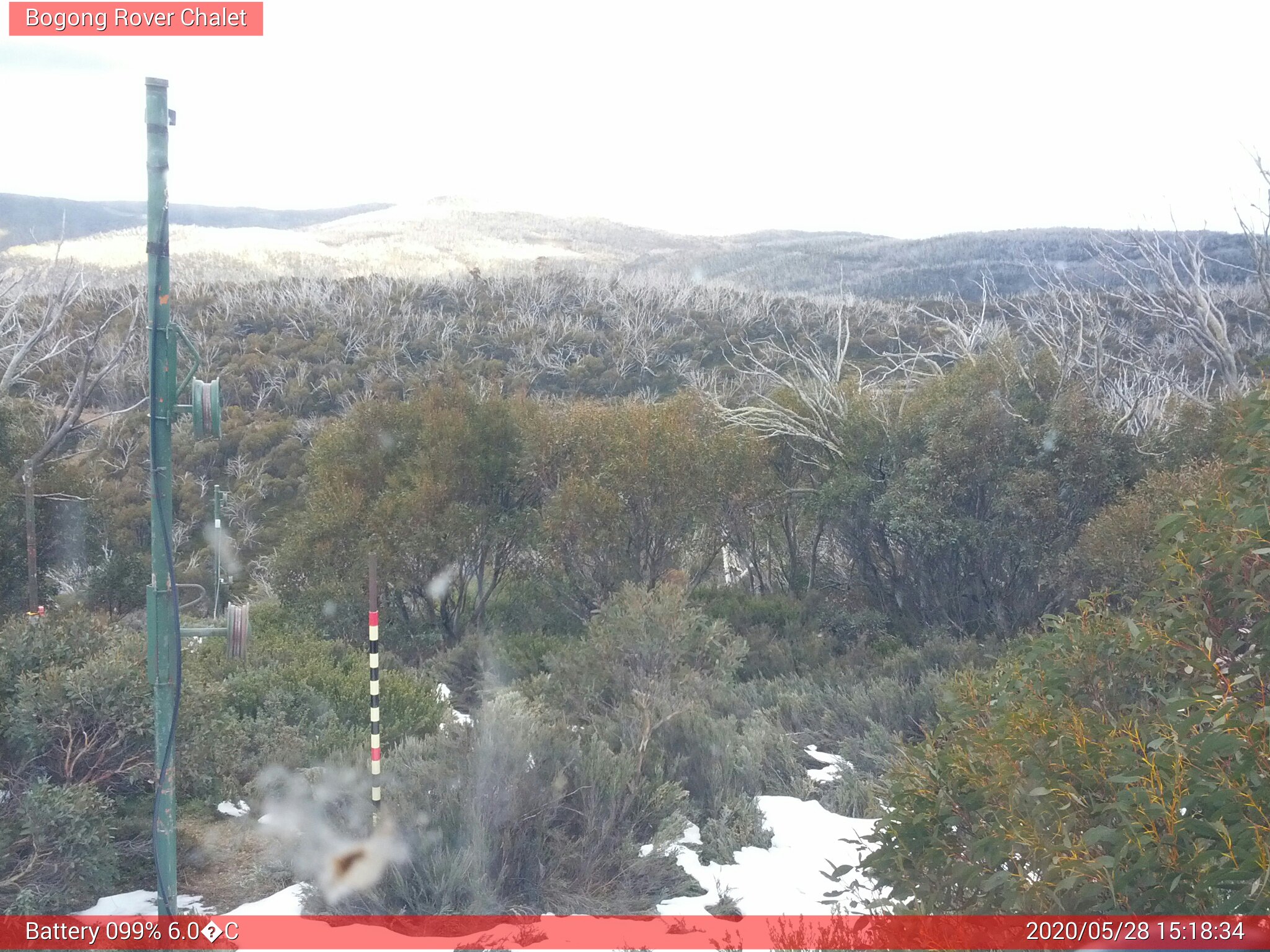 Bogong Web Cam 3:18pm Thursday 28th of May 2020