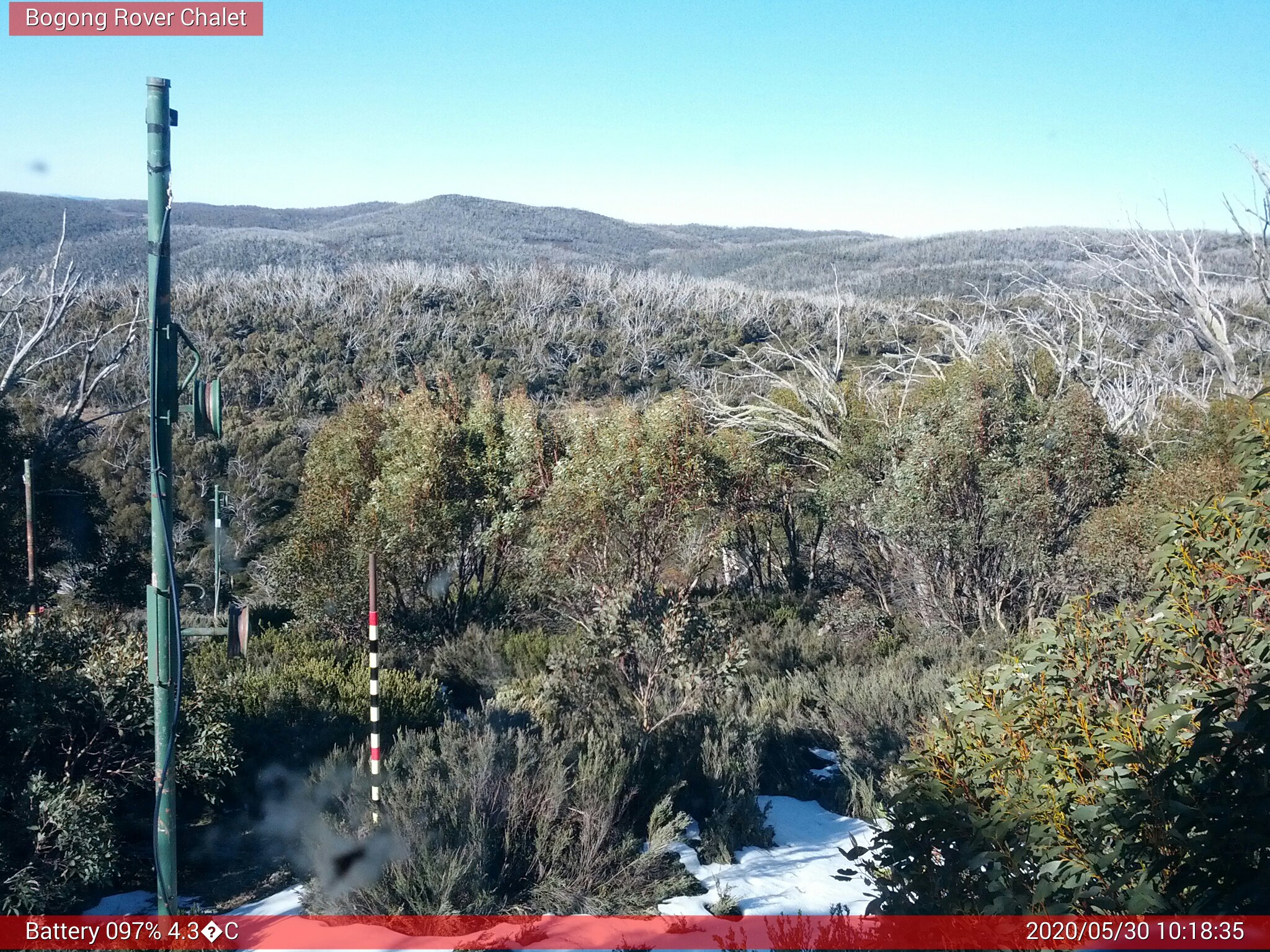 Bogong Web Cam 10:18am Saturday 30th of May 2020