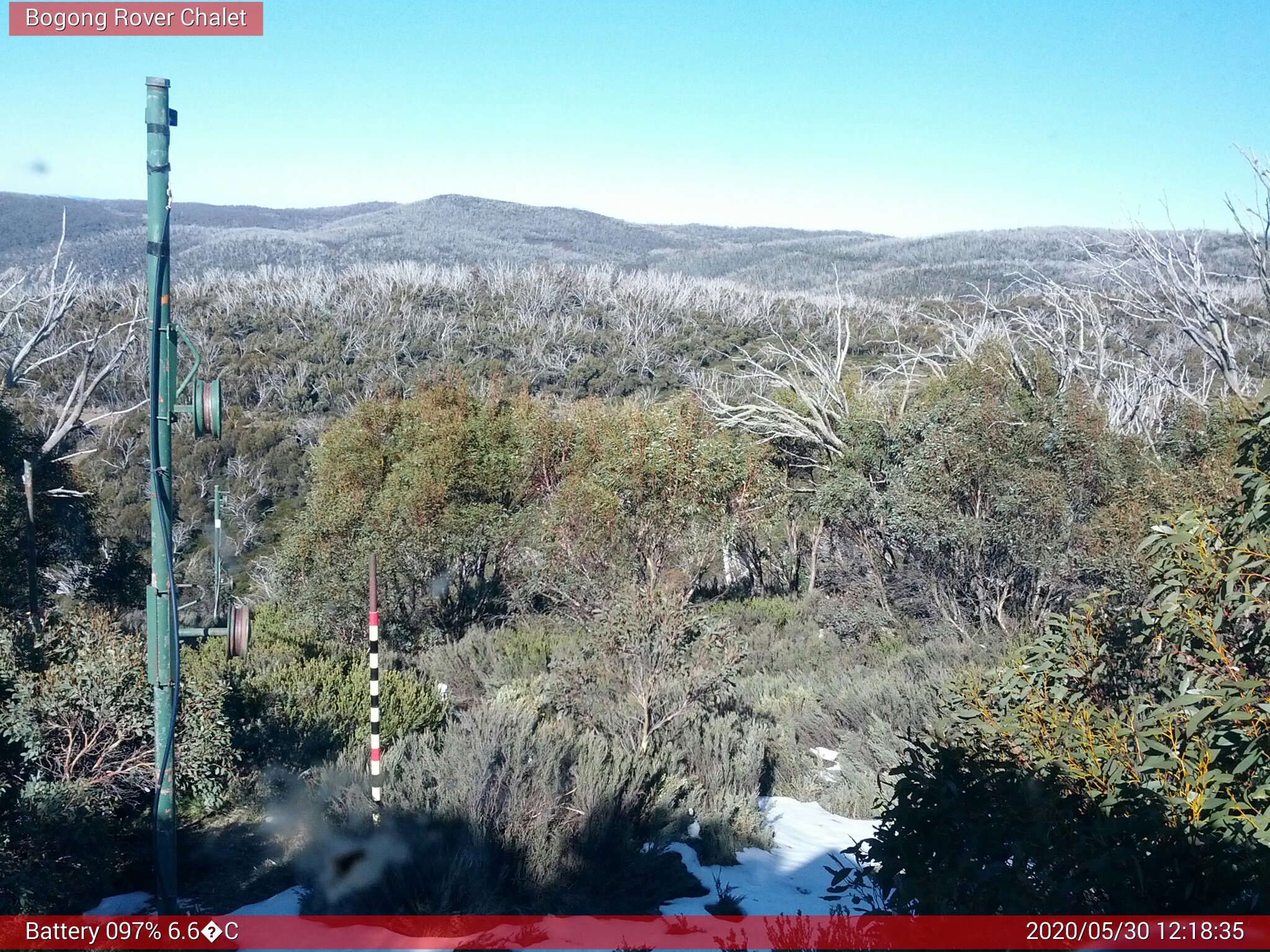 Bogong Web Cam 12:18pm Saturday 30th of May 2020