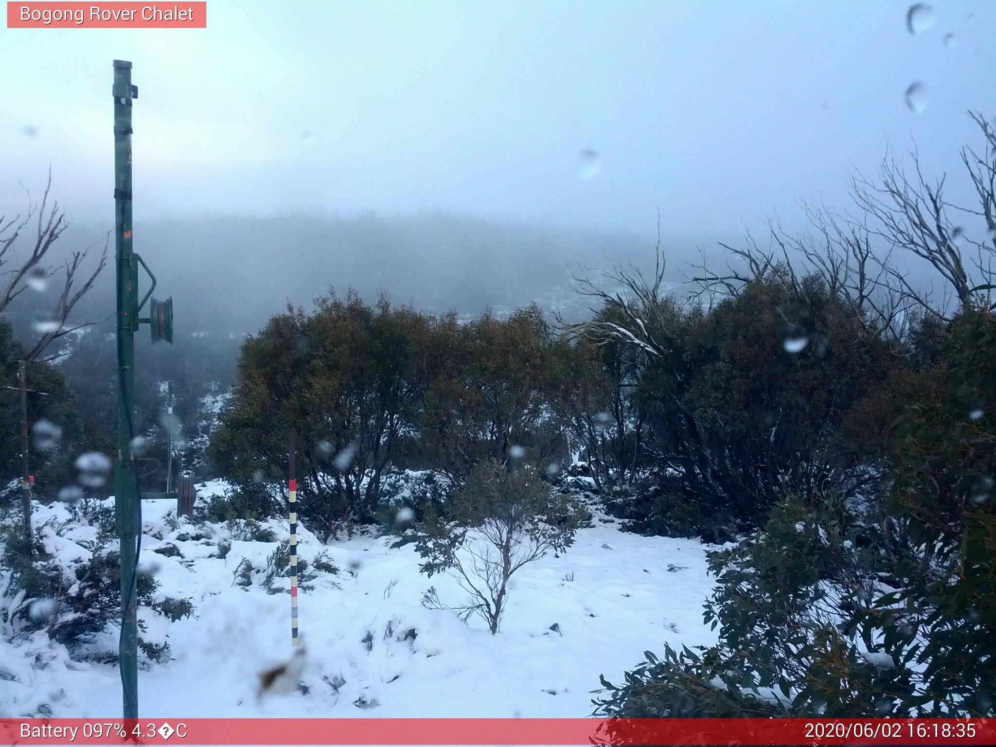 Bogong Web Cam 4:18pm Tuesday 2nd of June 2020