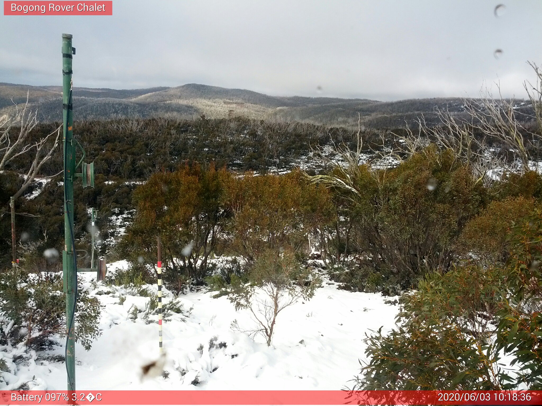 Bogong Web Cam 10:18am Wednesday 3rd of June 2020