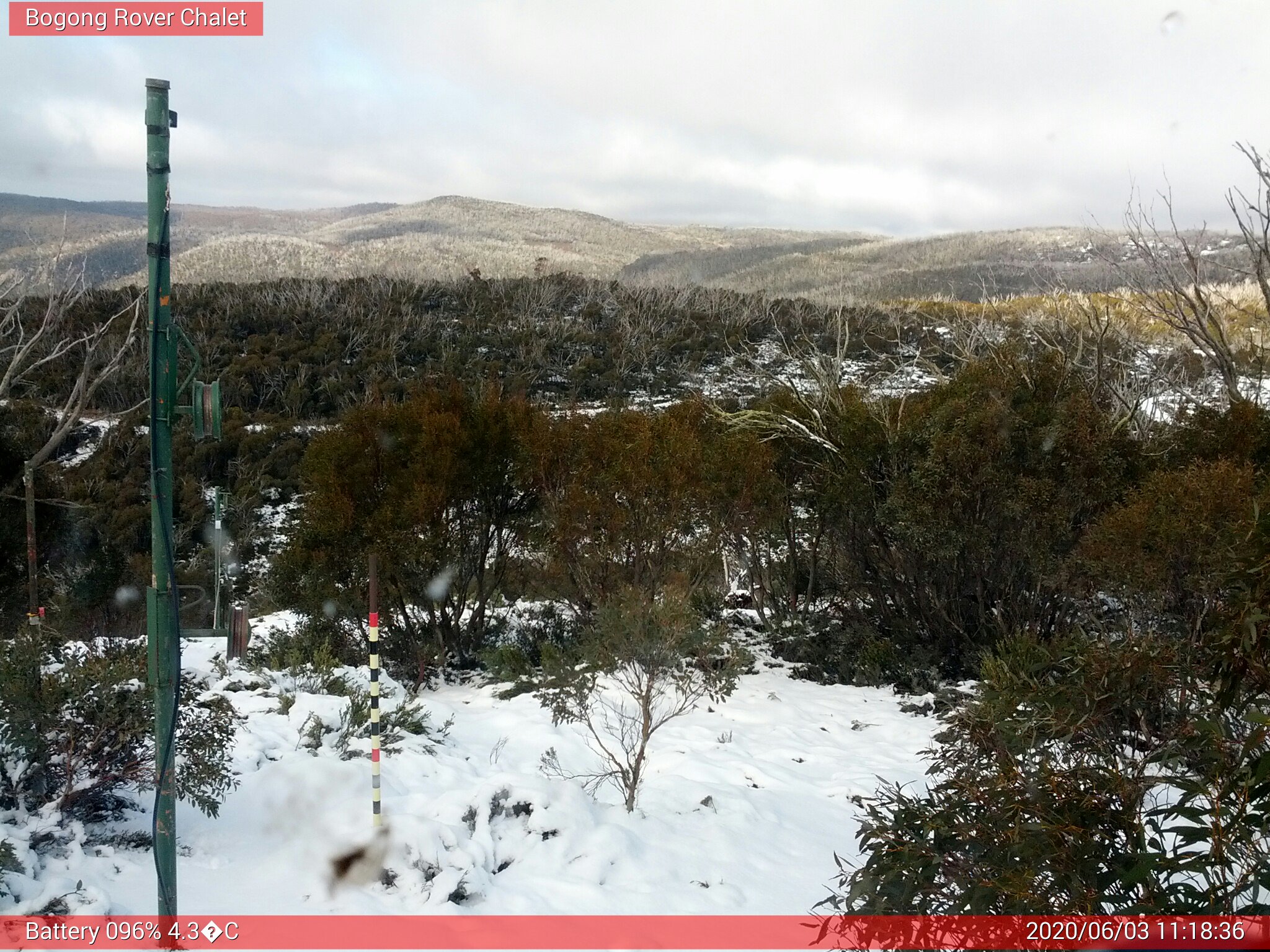 Bogong Web Cam 11:18am Wednesday 3rd of June 2020