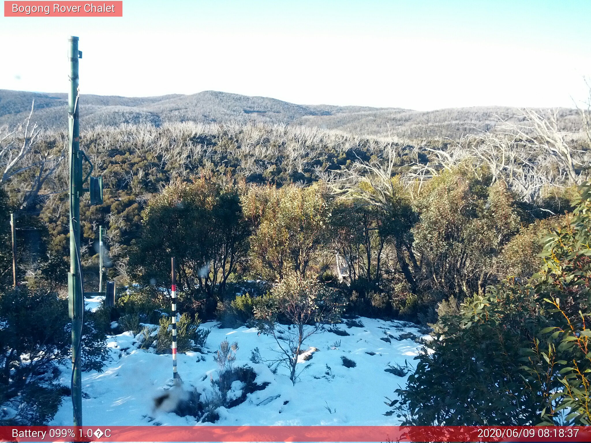 Bogong Web Cam 8:18am Tuesday 9th of June 2020