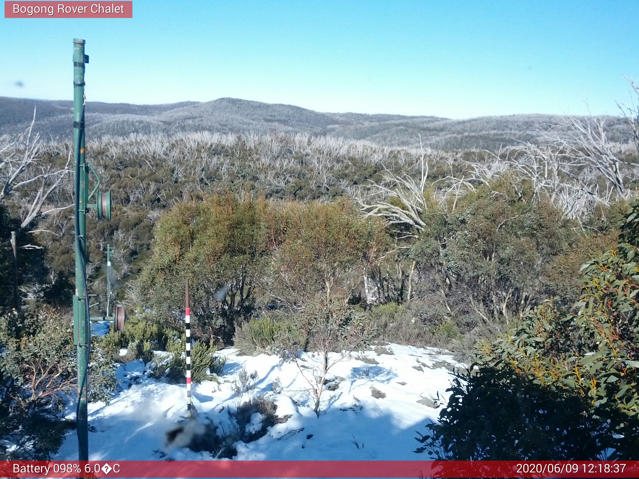 Bogong Web Cam 12:18pm Tuesday 9th of June 2020