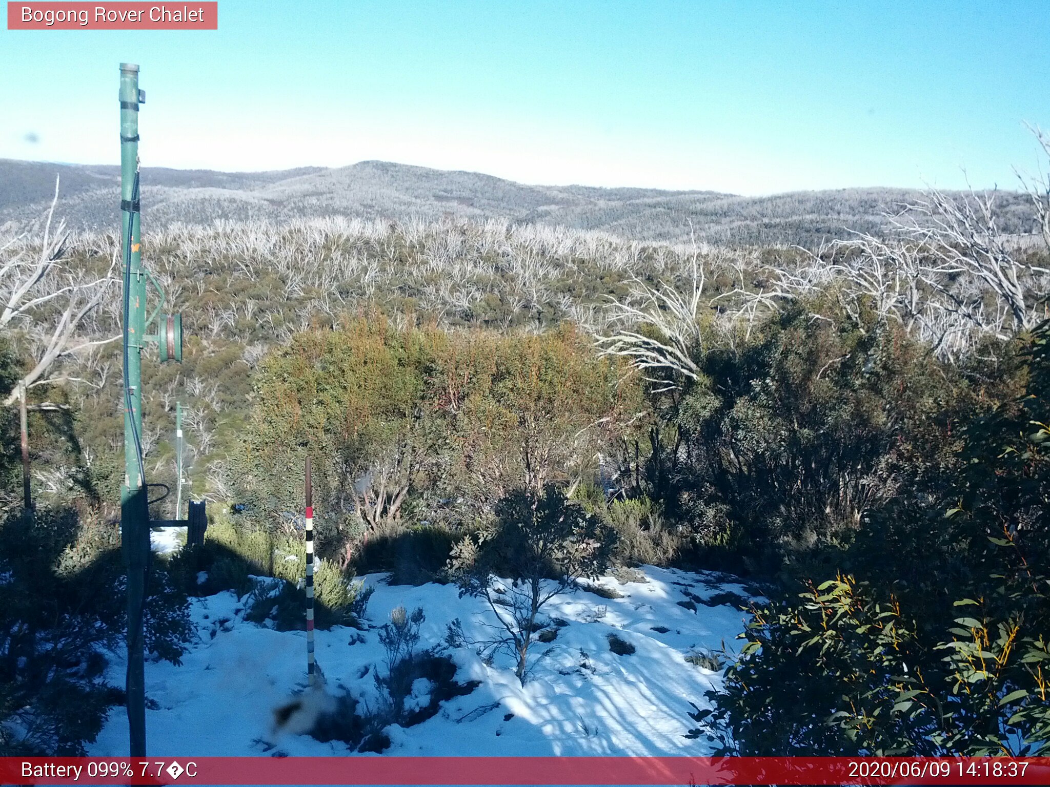 Bogong Web Cam 2:18pm Tuesday 9th of June 2020