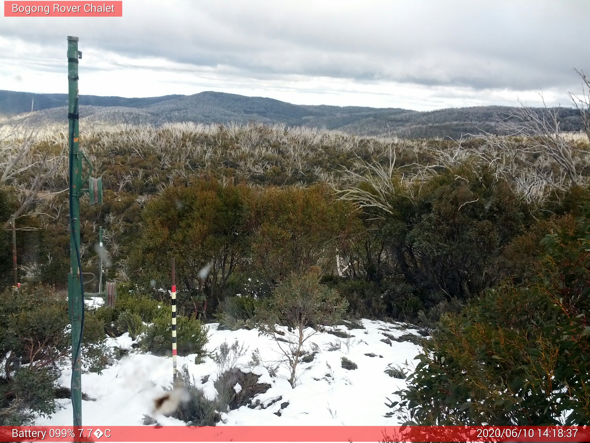 Bogong Web Cam 2:18pm Wednesday 10th of June 2020