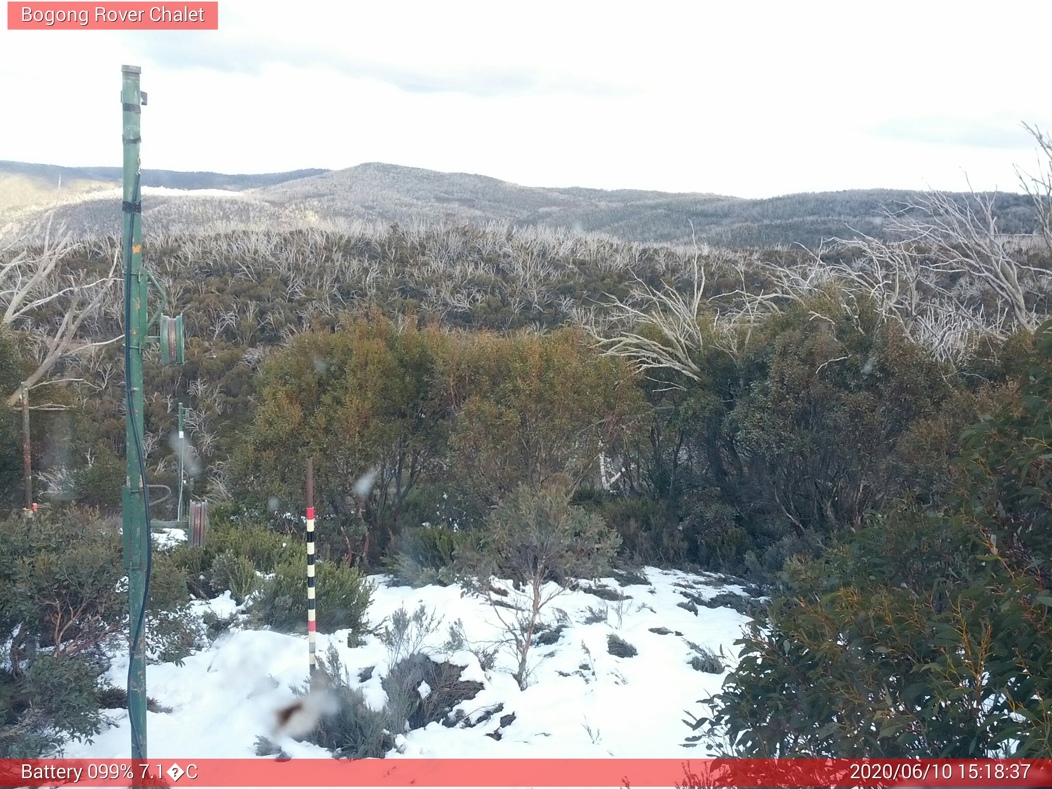 Bogong Web Cam 3:18pm Wednesday 10th of June 2020