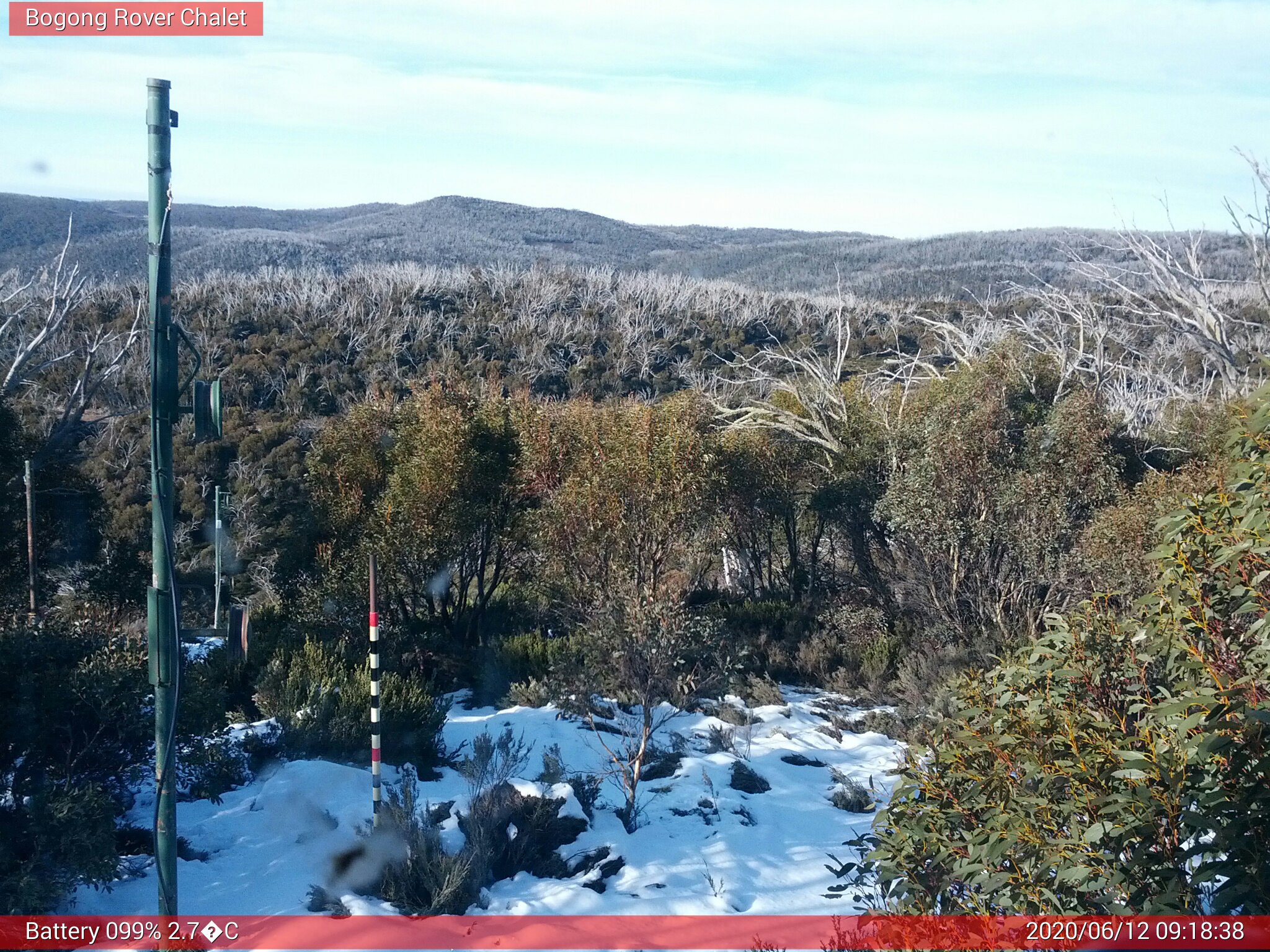 Bogong Web Cam 9:18am Friday 12th of June 2020