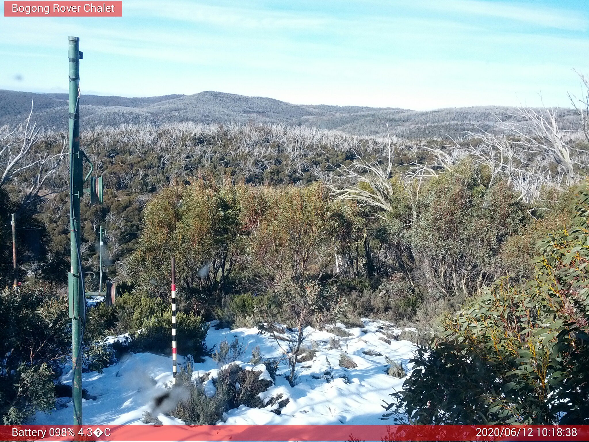 Bogong Web Cam 10:18am Friday 12th of June 2020