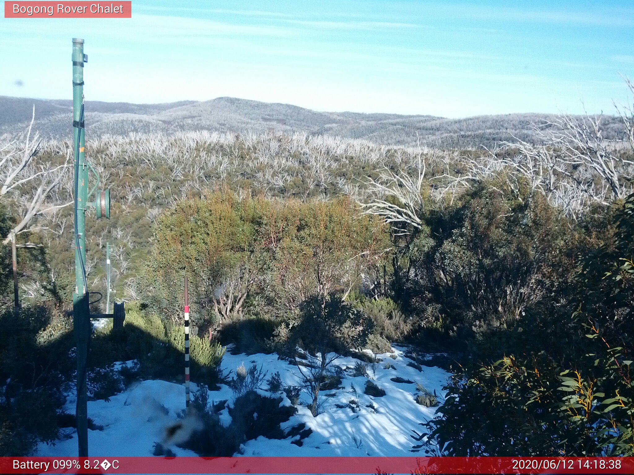 Bogong Web Cam 2:18pm Friday 12th of June 2020