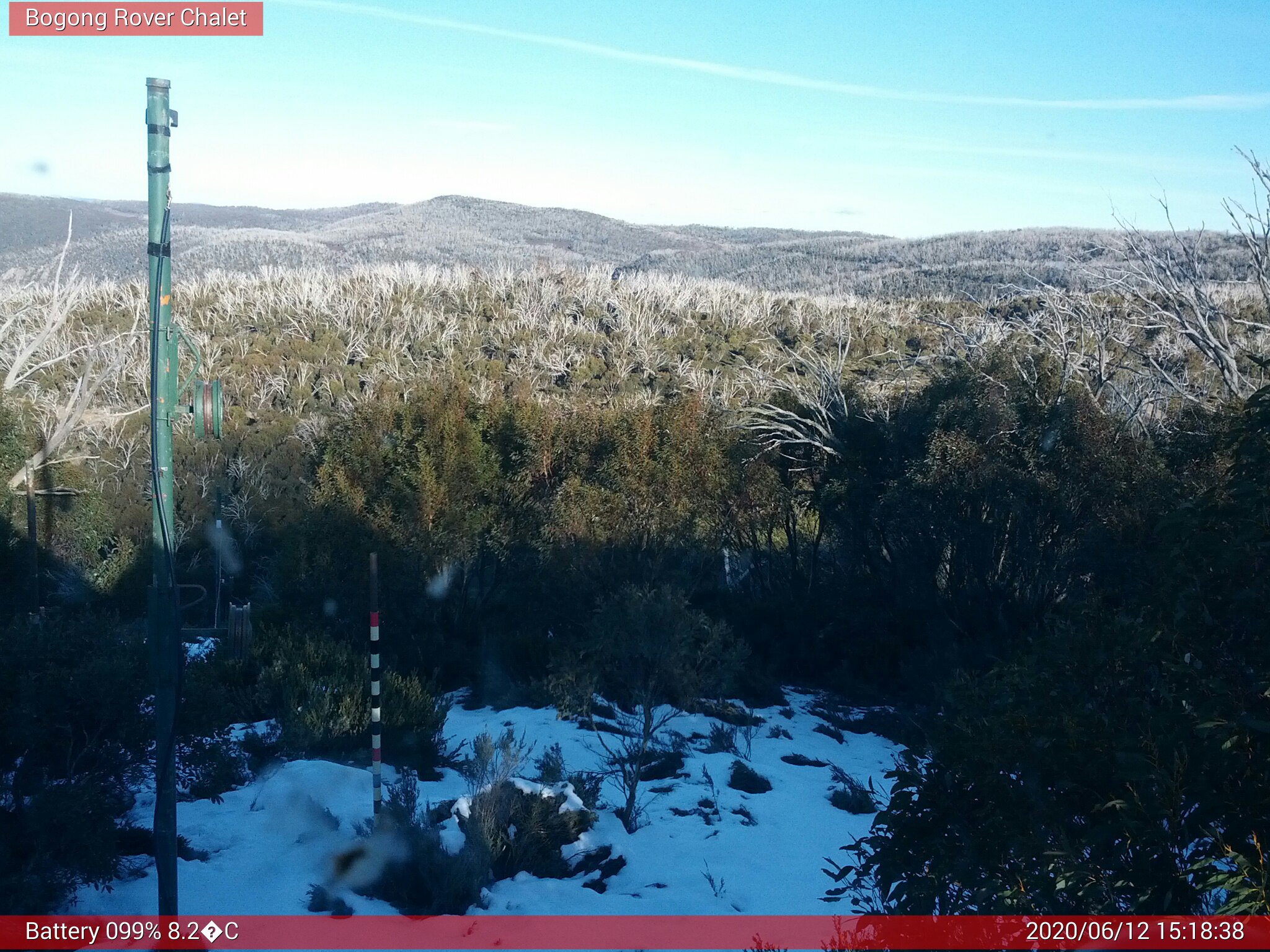 Bogong Web Cam 3:18pm Friday 12th of June 2020