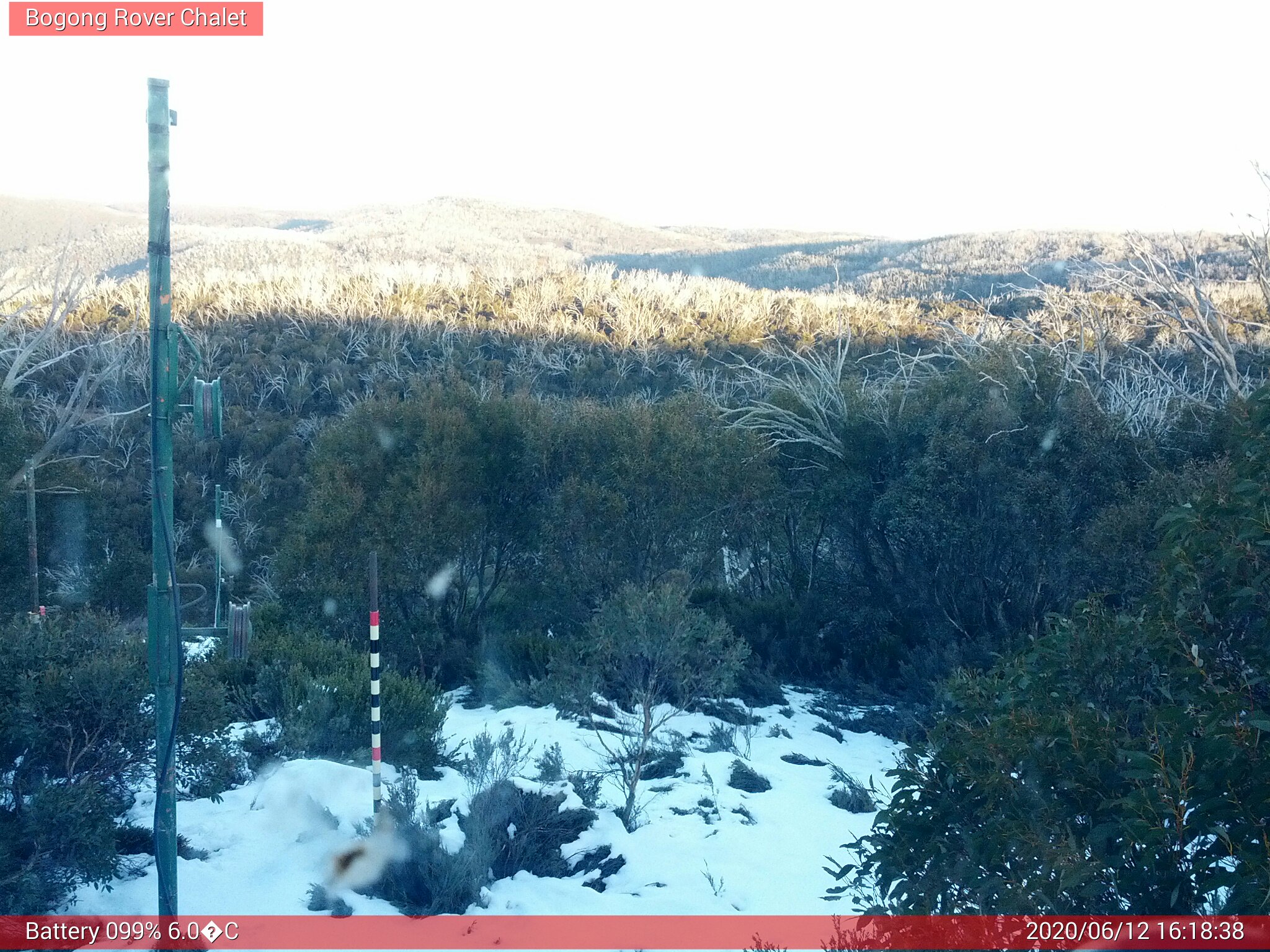 Bogong Web Cam 4:18pm Friday 12th of June 2020