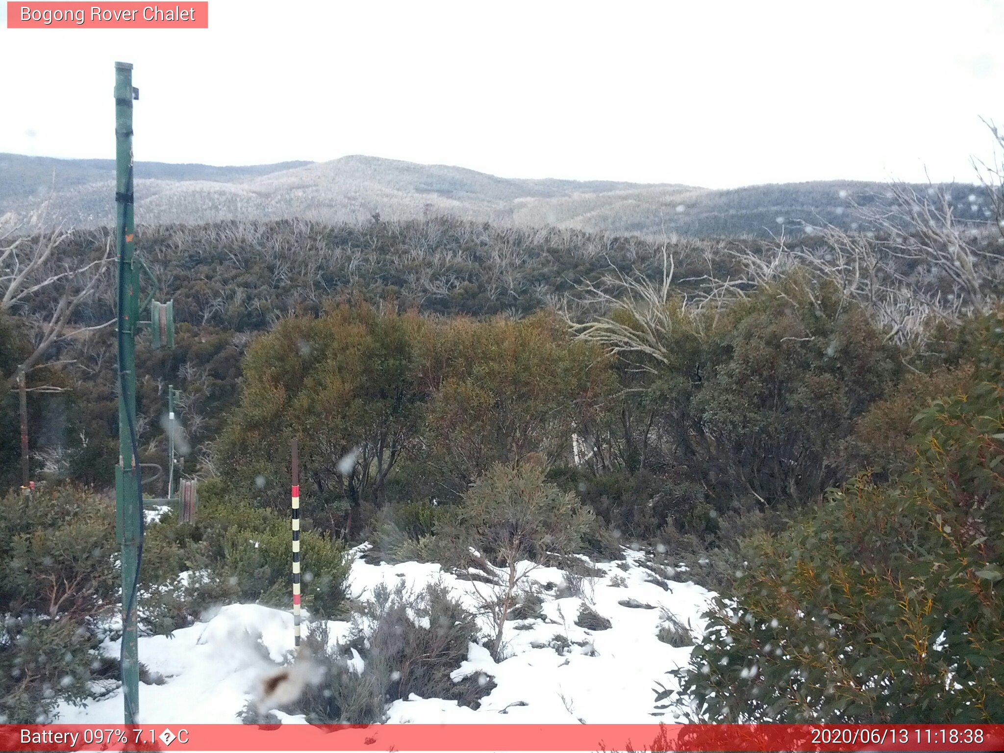 Bogong Web Cam 11:18am Saturday 13th of June 2020