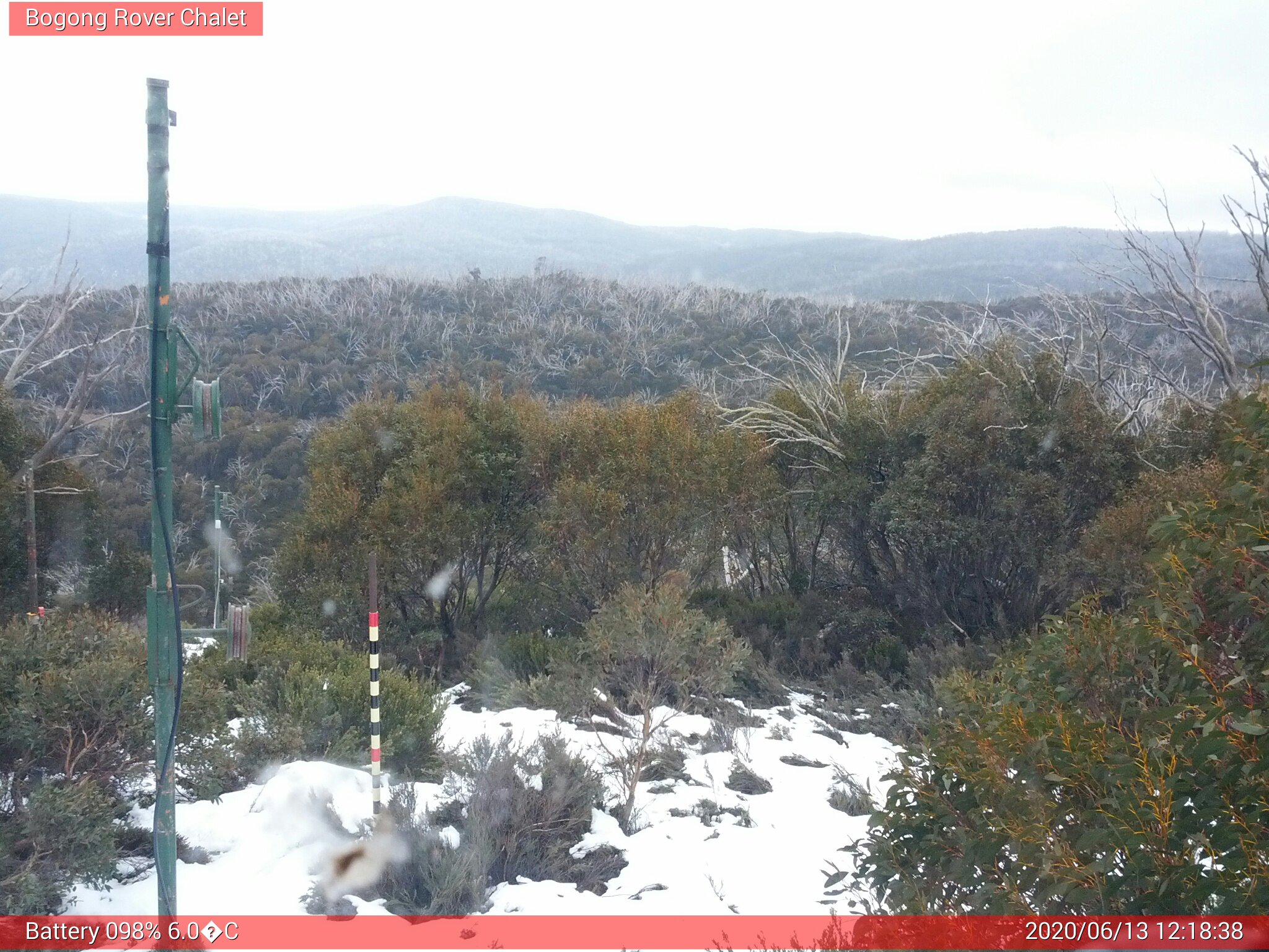 Bogong Web Cam 12:18pm Saturday 13th of June 2020