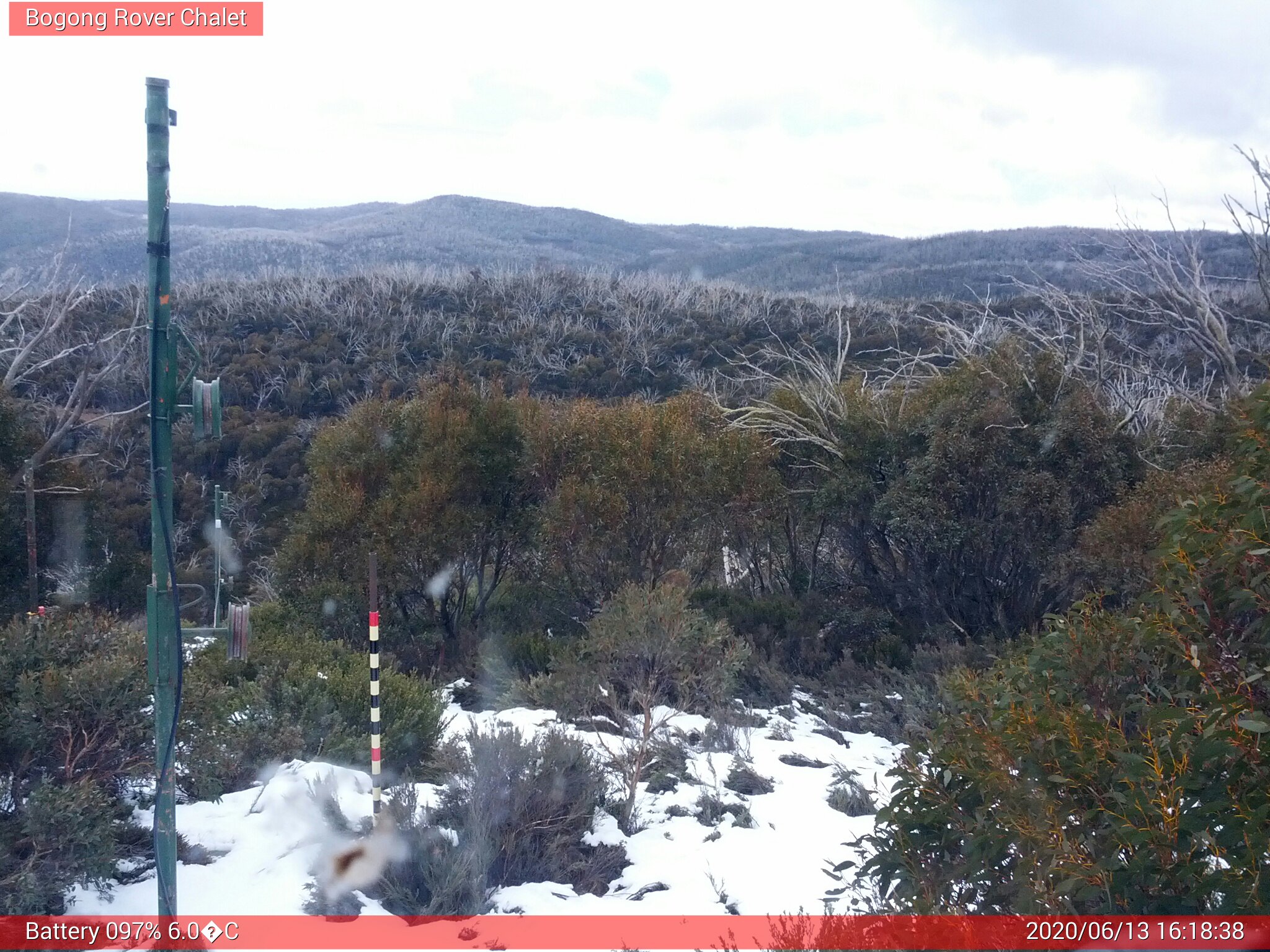 Bogong Web Cam 4:18pm Saturday 13th of June 2020