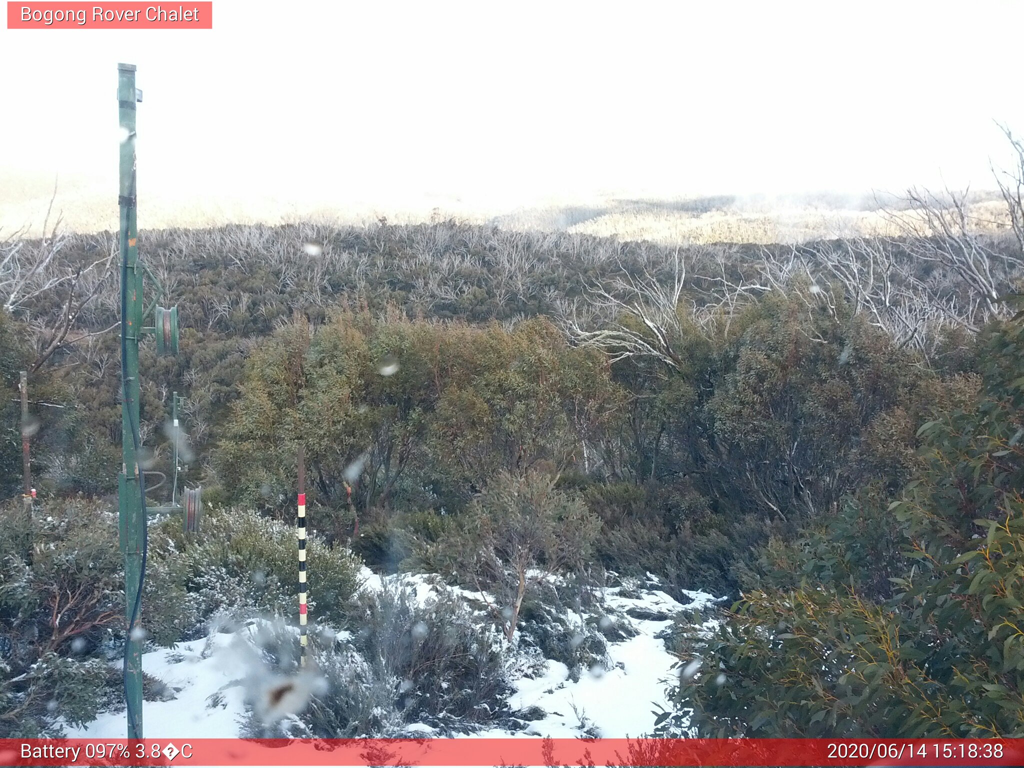 Bogong Web Cam 3:18pm Sunday 14th of June 2020