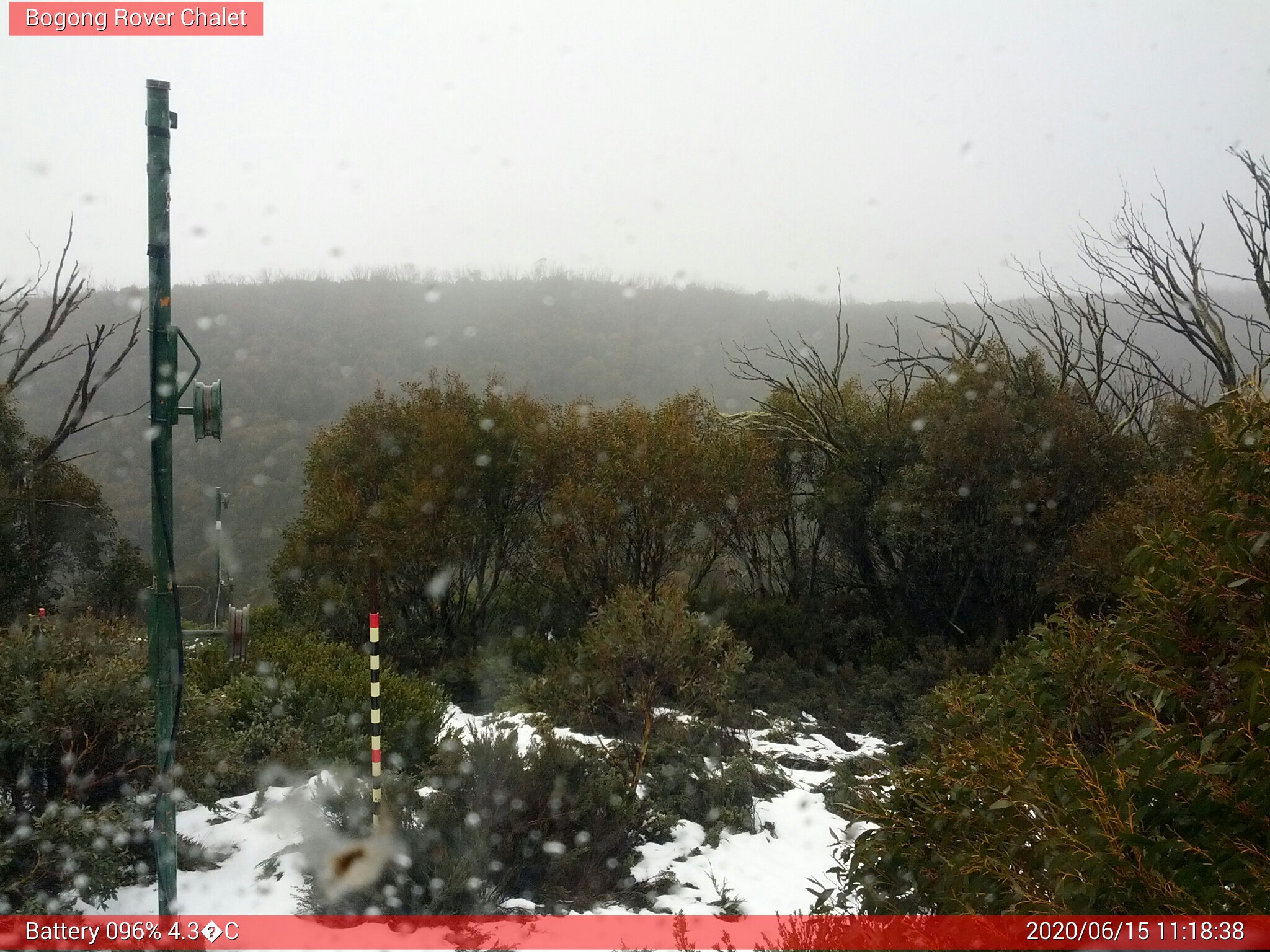 Bogong Web Cam 11:18am Monday 15th of June 2020