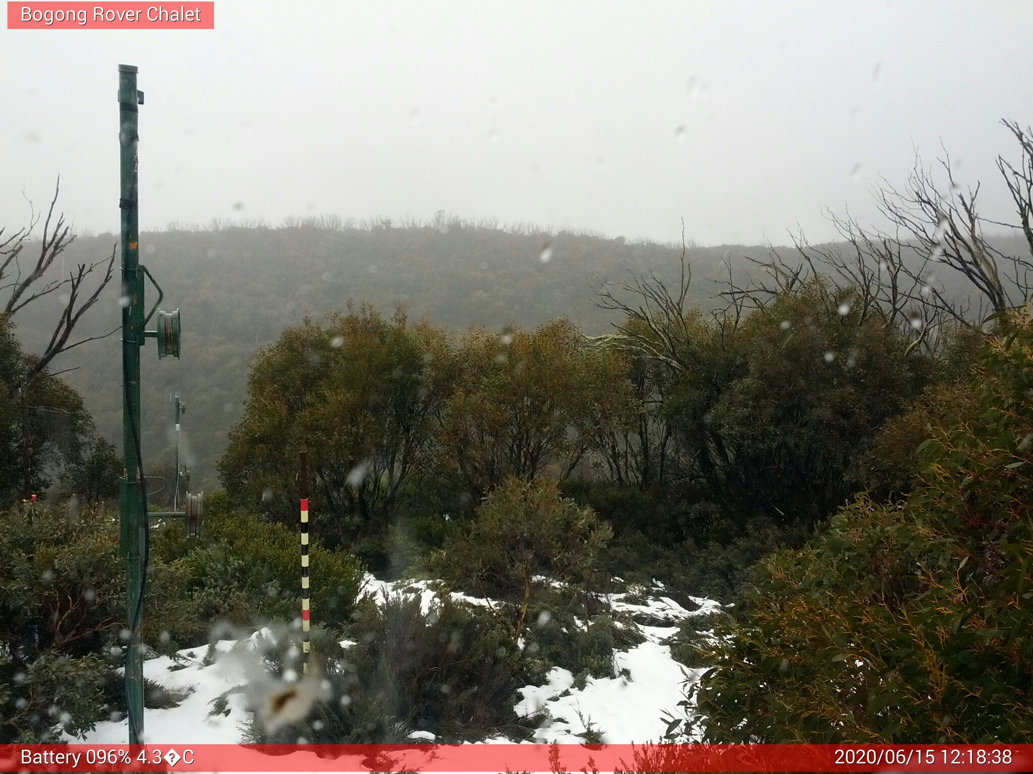 Bogong Web Cam 12:18pm Monday 15th of June 2020