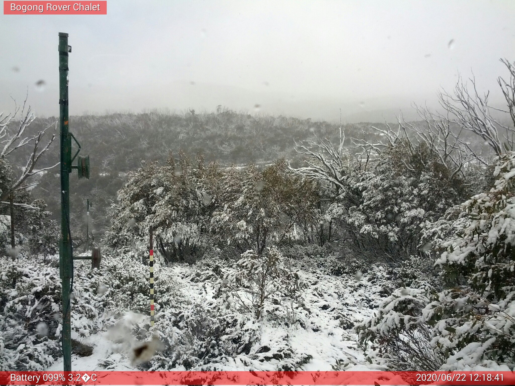 Bogong Web Cam 12:18pm Monday 22nd of June 2020