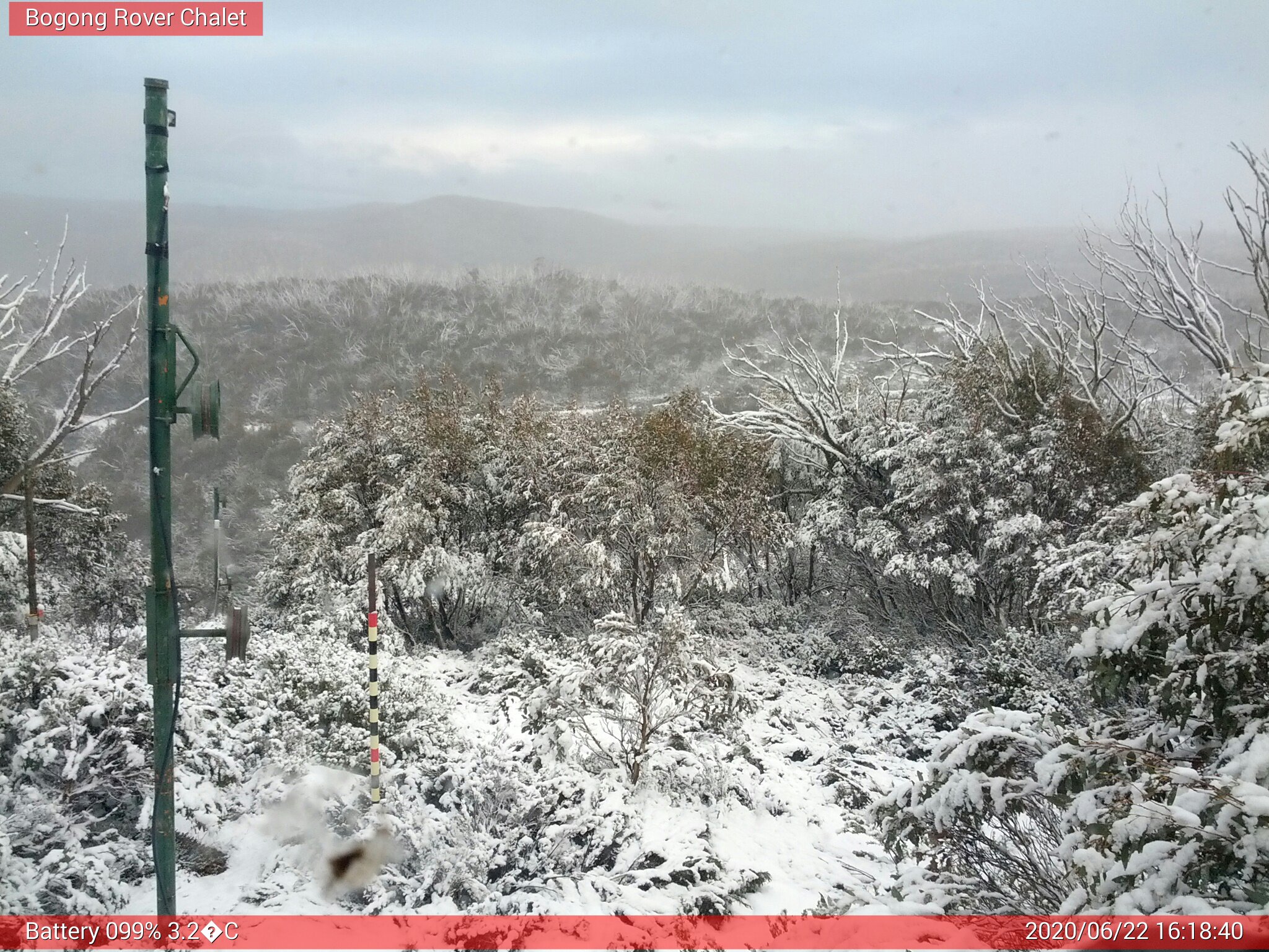 Bogong Web Cam 4:18pm Monday 22nd of June 2020