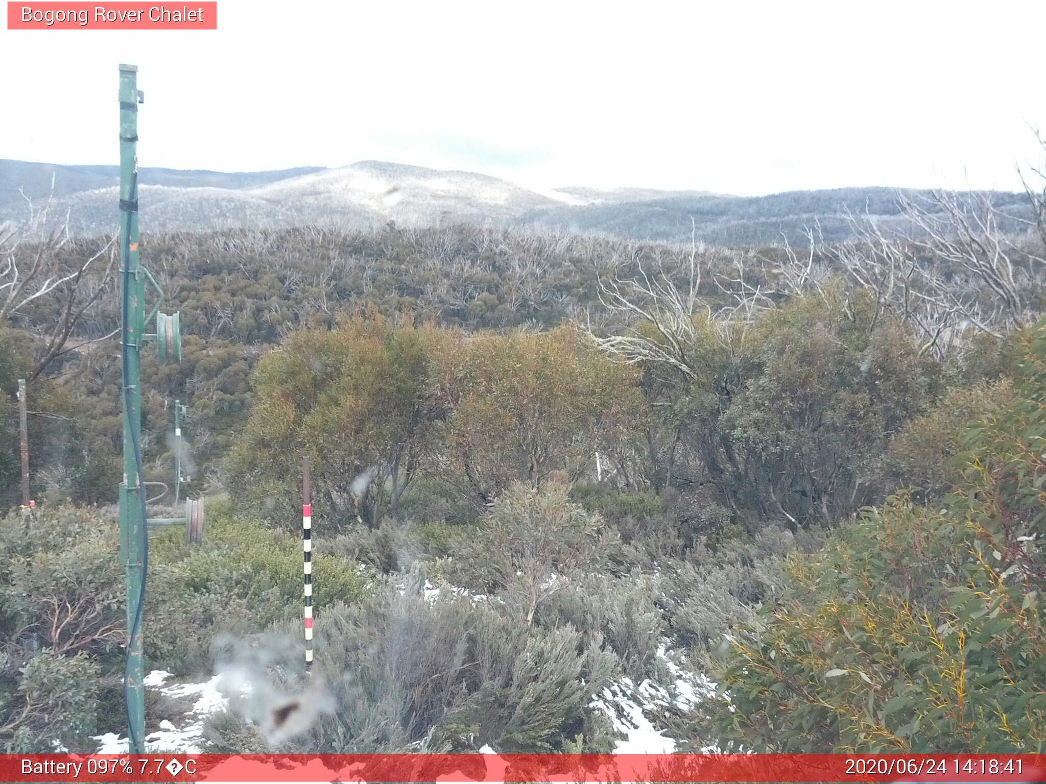 Bogong Web Cam 2:18pm Wednesday 24th of June 2020