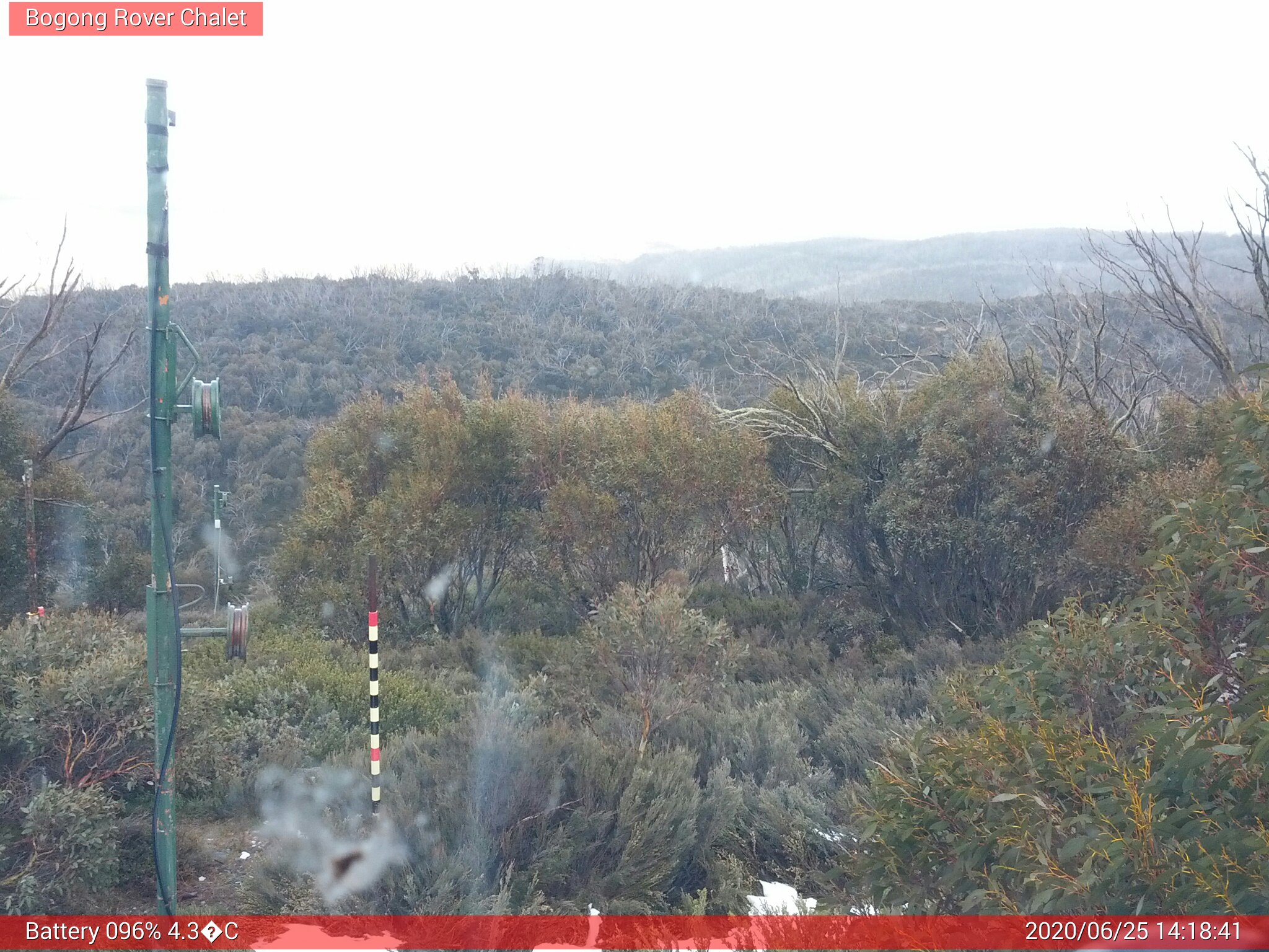 Bogong Web Cam 2:18pm Thursday 25th of June 2020