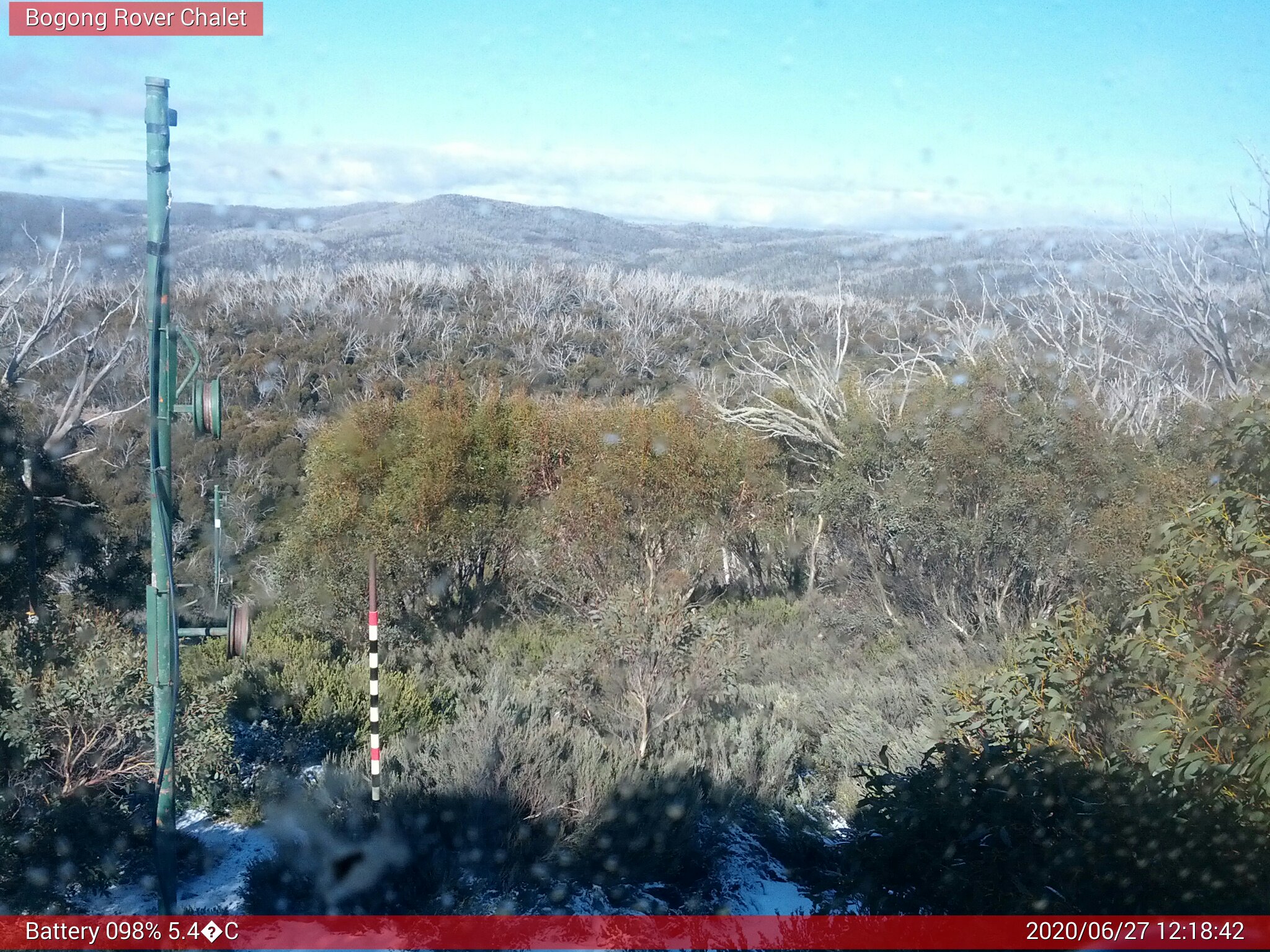 Bogong Web Cam 12:18pm Saturday 27th of June 2020