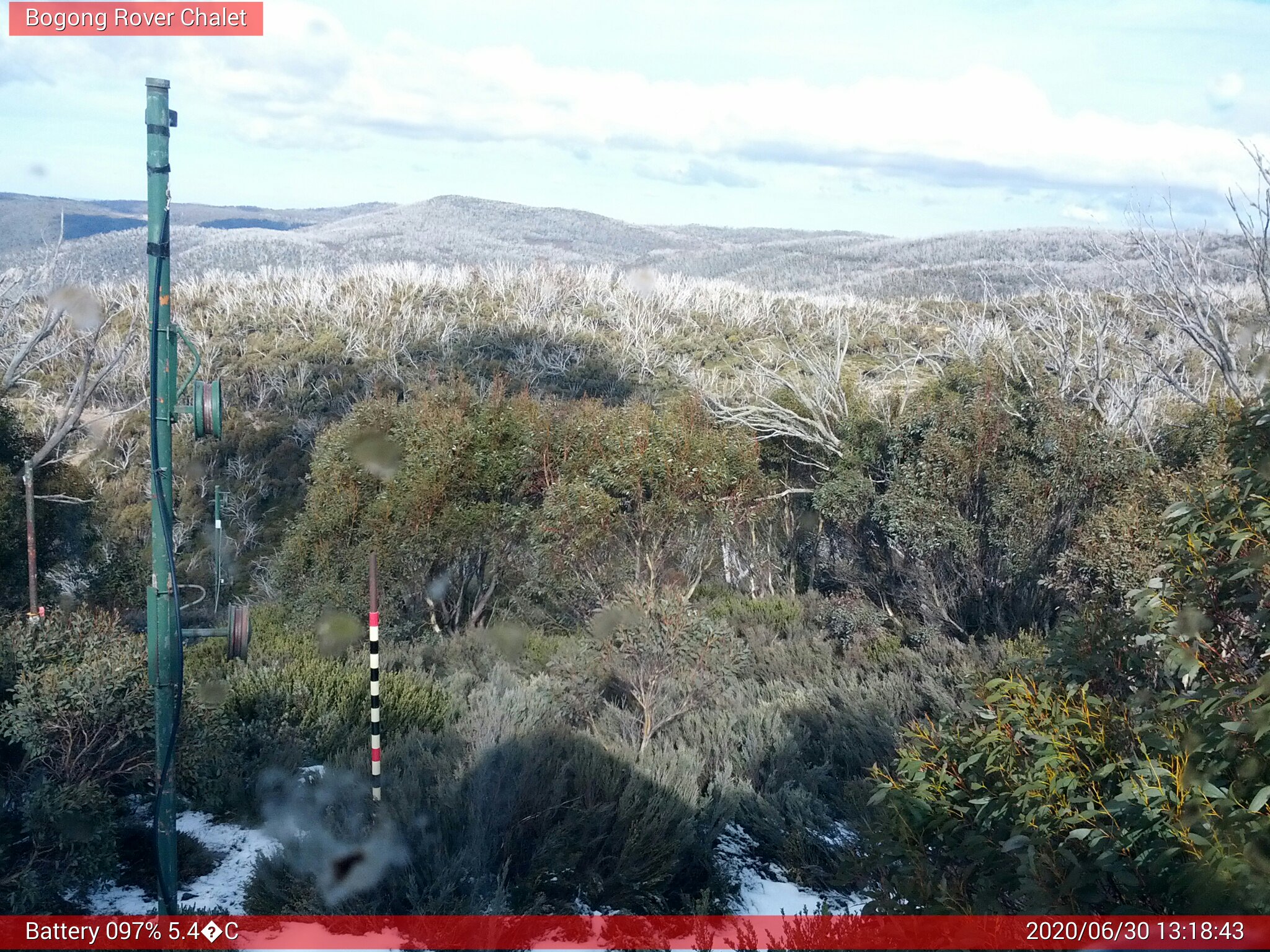 Bogong Web Cam 1:18pm Tuesday 30th of June 2020