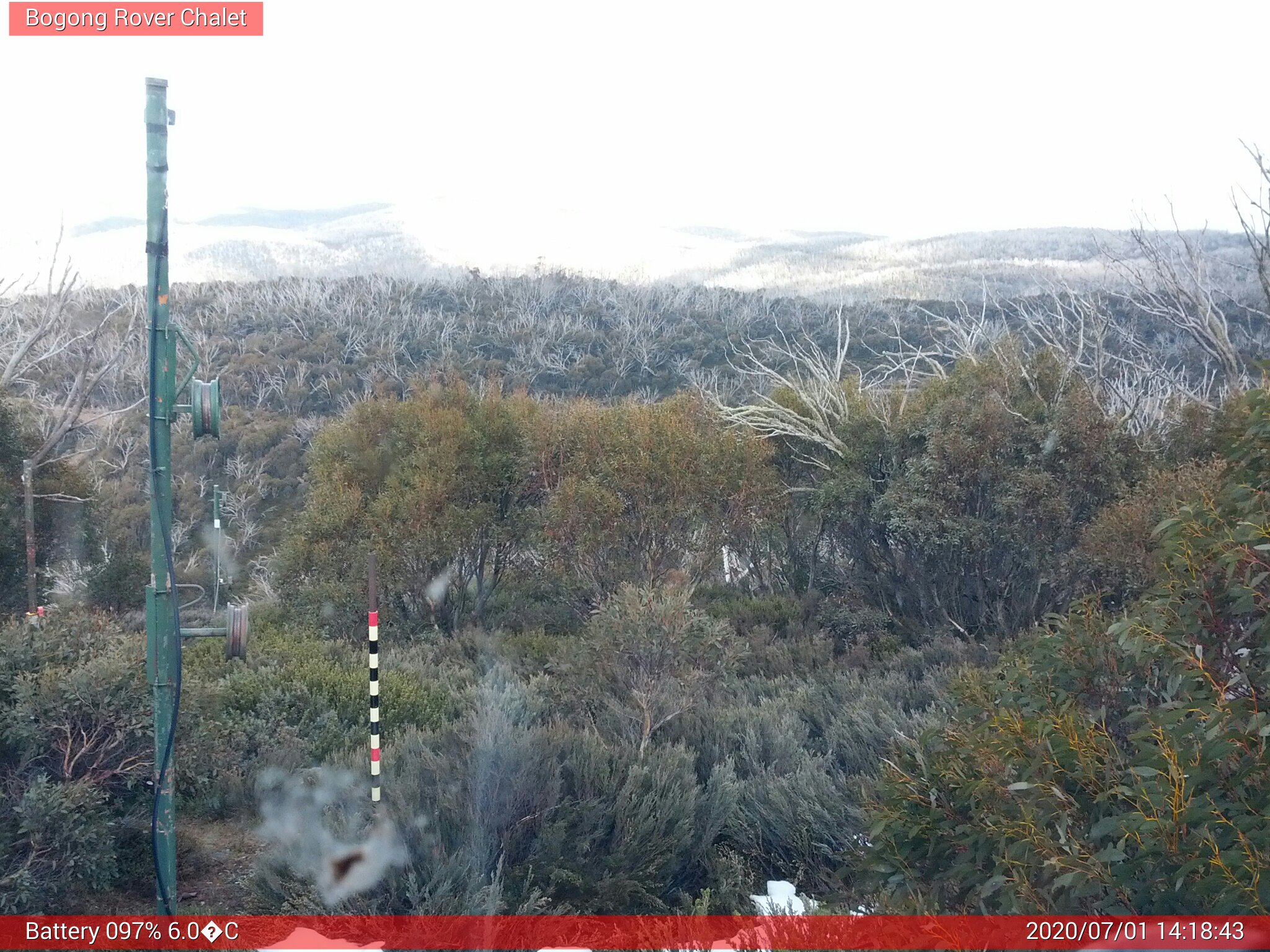 Bogong Web Cam 2:18pm Wednesday 1st of July 2020