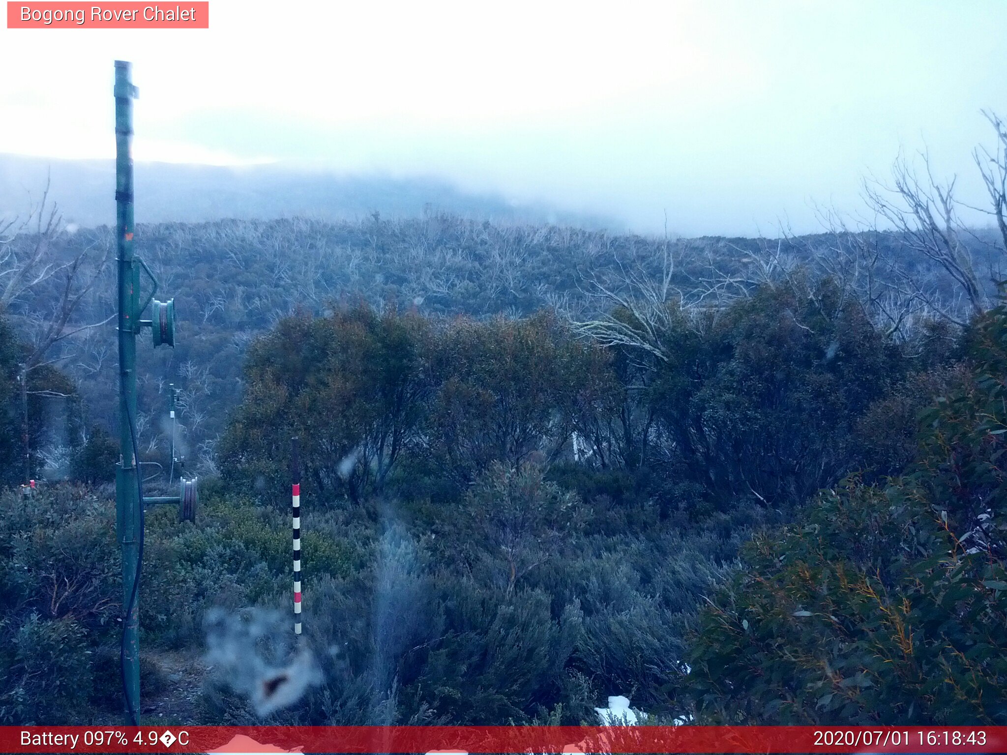 Bogong Web Cam 4:18pm Wednesday 1st of July 2020