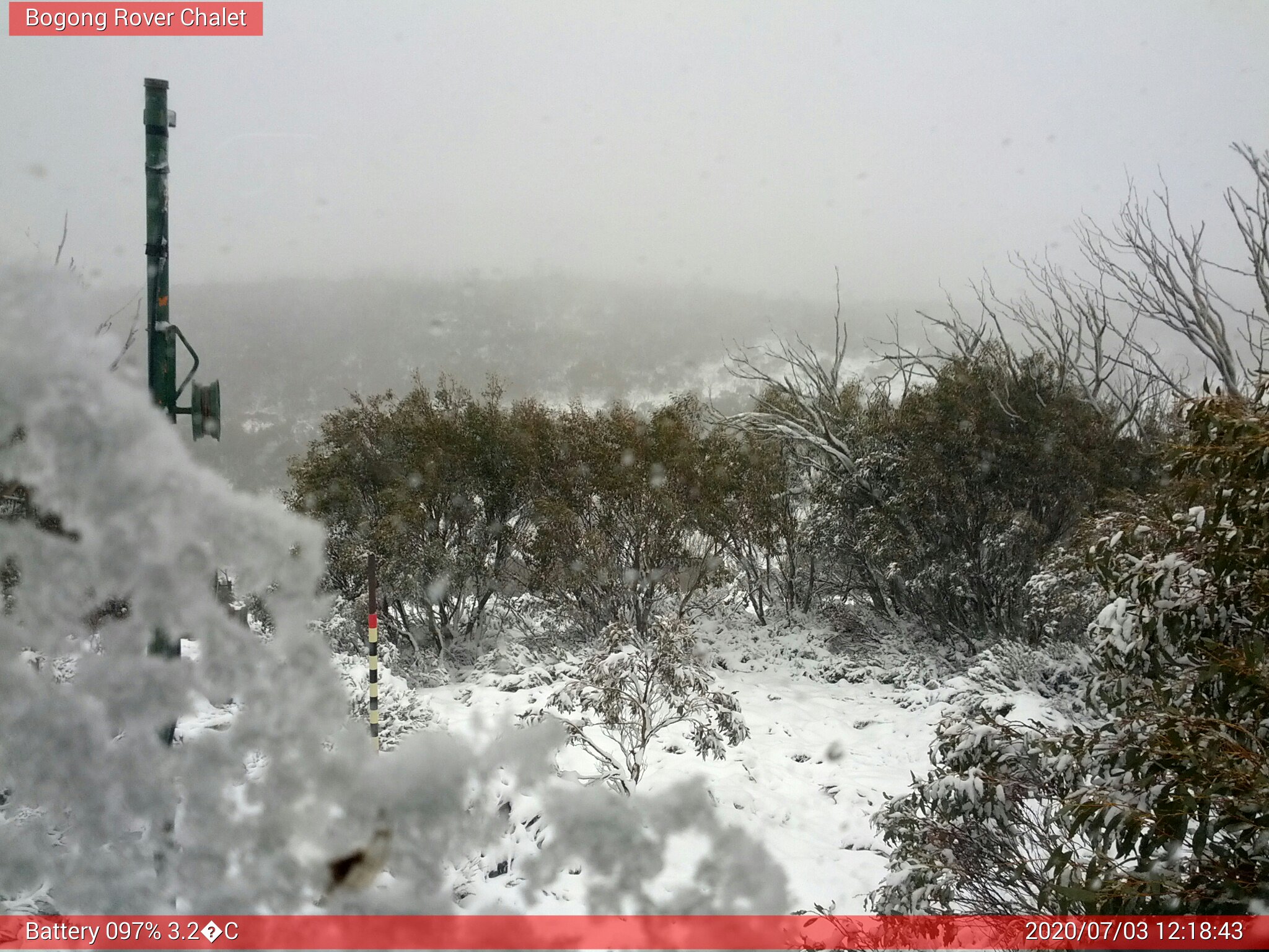 Bogong Web Cam 12:18pm Friday 3rd of July 2020