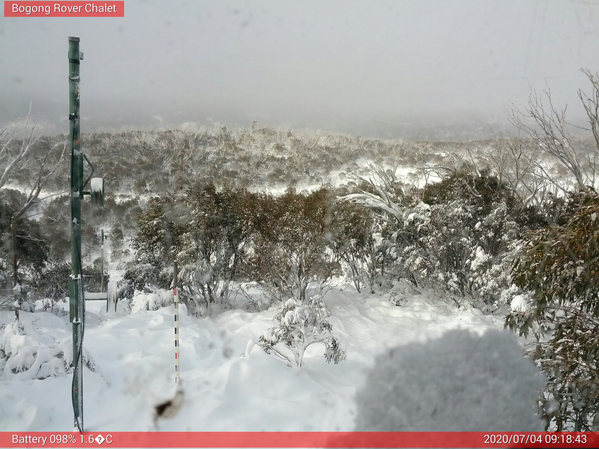 Bogong Web Cam 9:18am Saturday 4th of July 2020