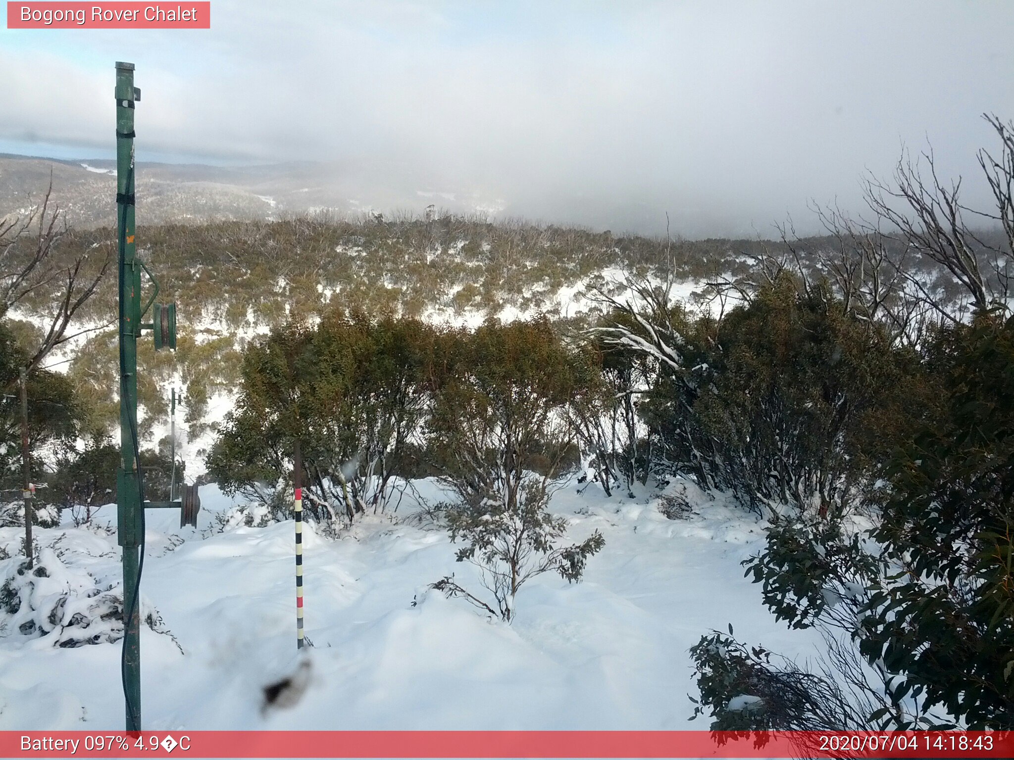 Bogong Web Cam 2:18pm Saturday 4th of July 2020