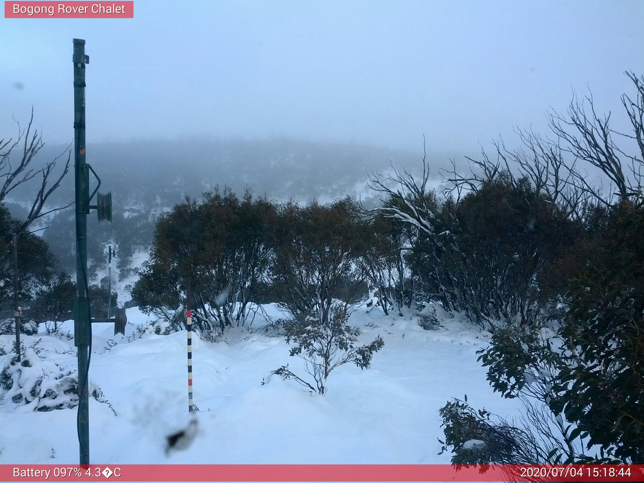 Bogong Web Cam 3:18pm Saturday 4th of July 2020