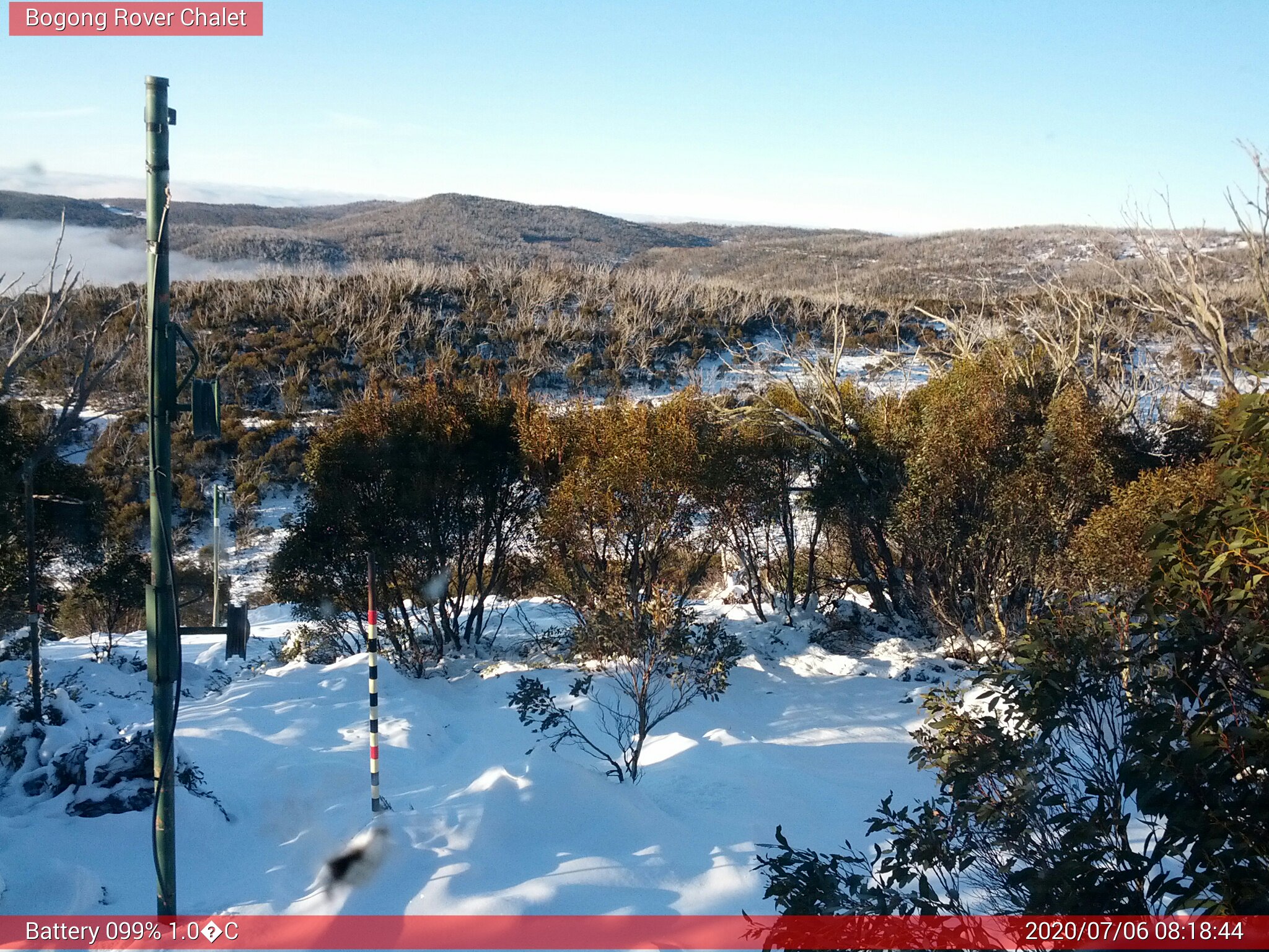 Bogong Web Cam 8:18am Monday 6th of July 2020