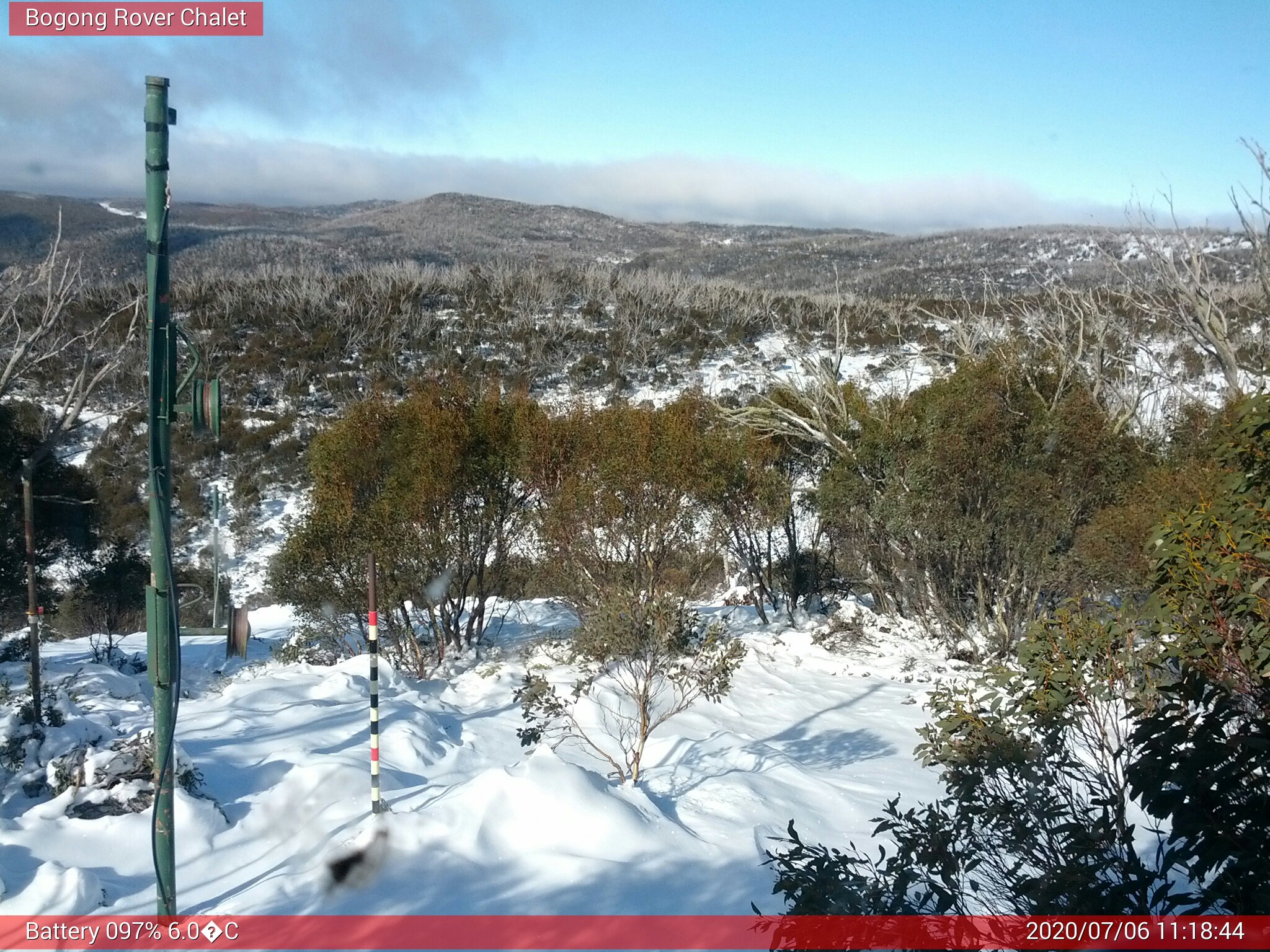 Bogong Web Cam 11:18am Monday 6th of July 2020