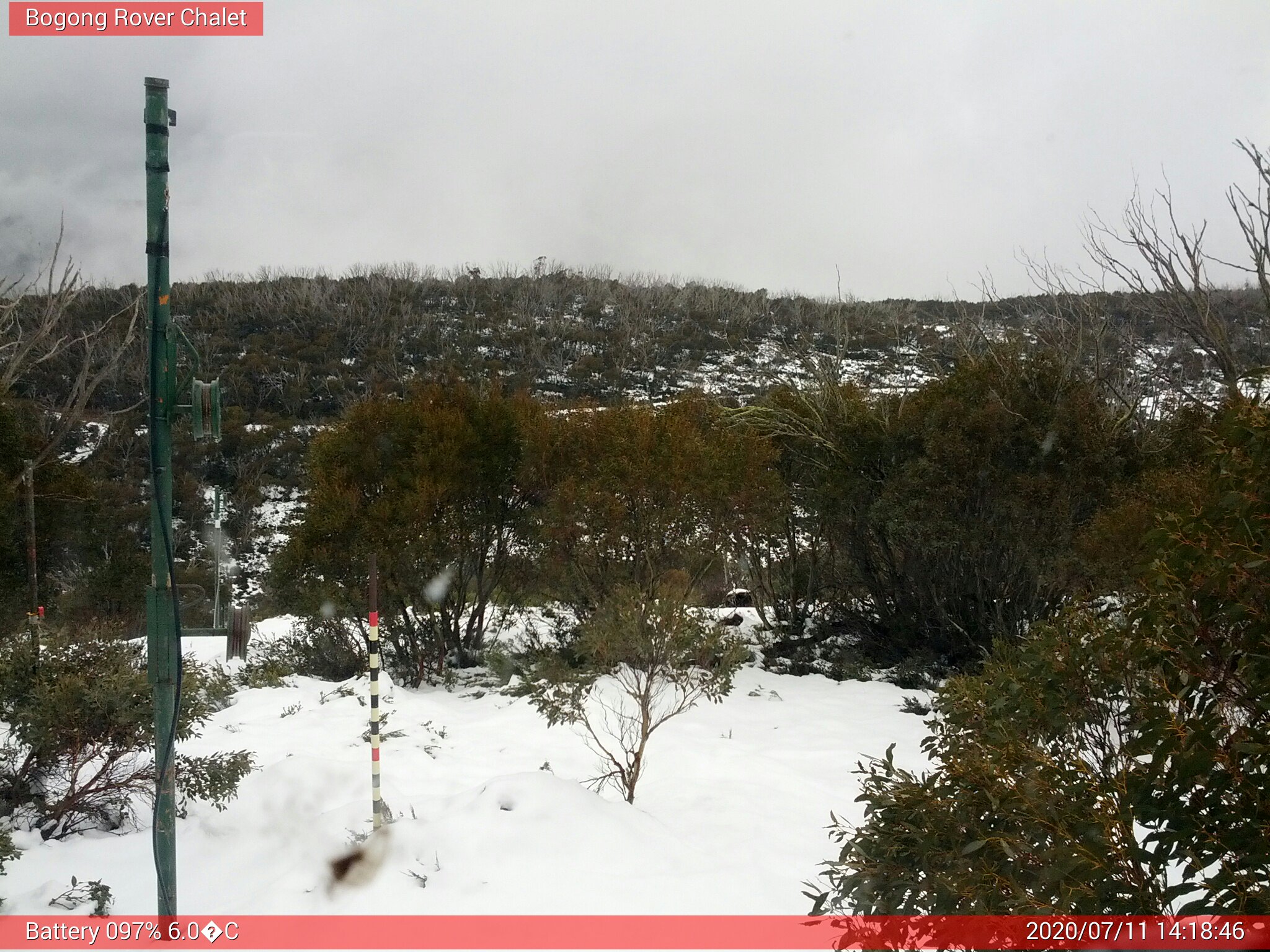 Bogong Web Cam 2:18pm Saturday 11th of July 2020