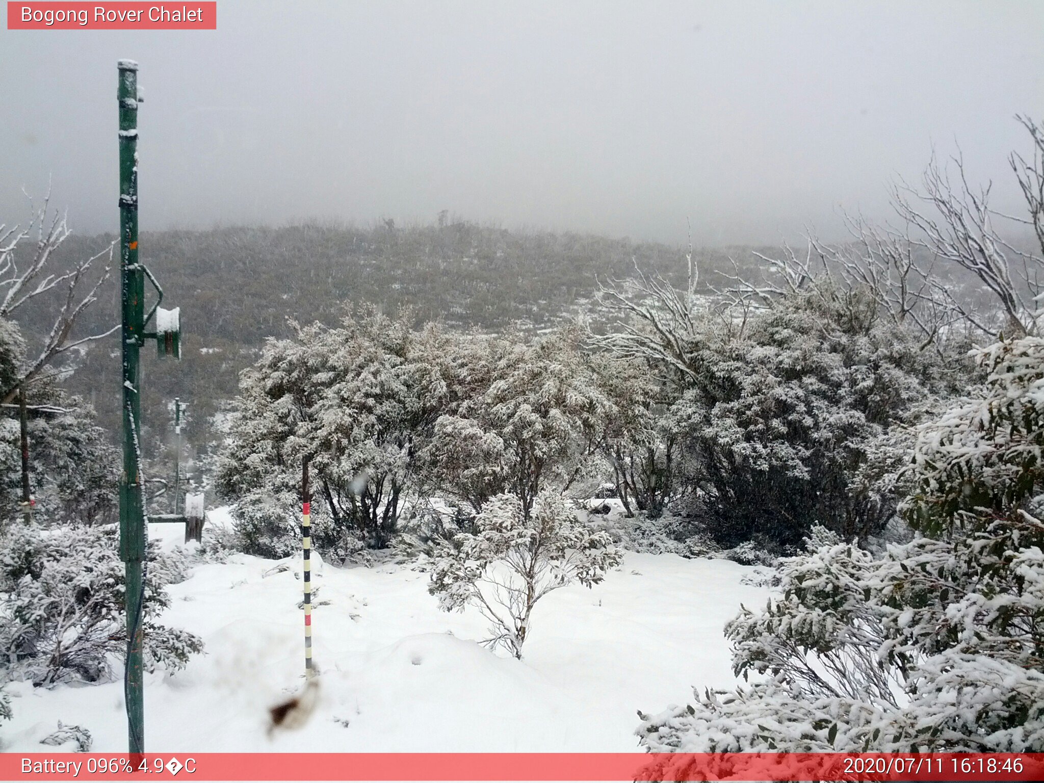 Bogong Web Cam 4:18pm Saturday 11th of July 2020