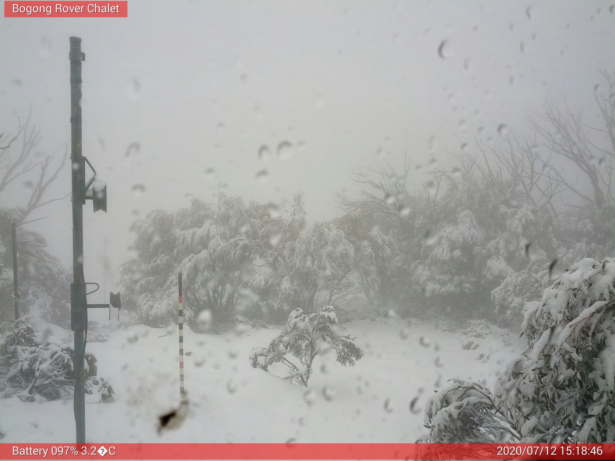 Bogong Web Cam 3:18pm Sunday 12th of July 2020