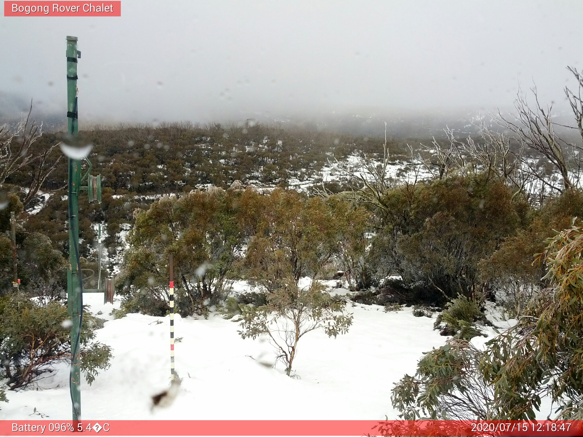 Bogong Web Cam 12:18pm Wednesday 15th of July 2020