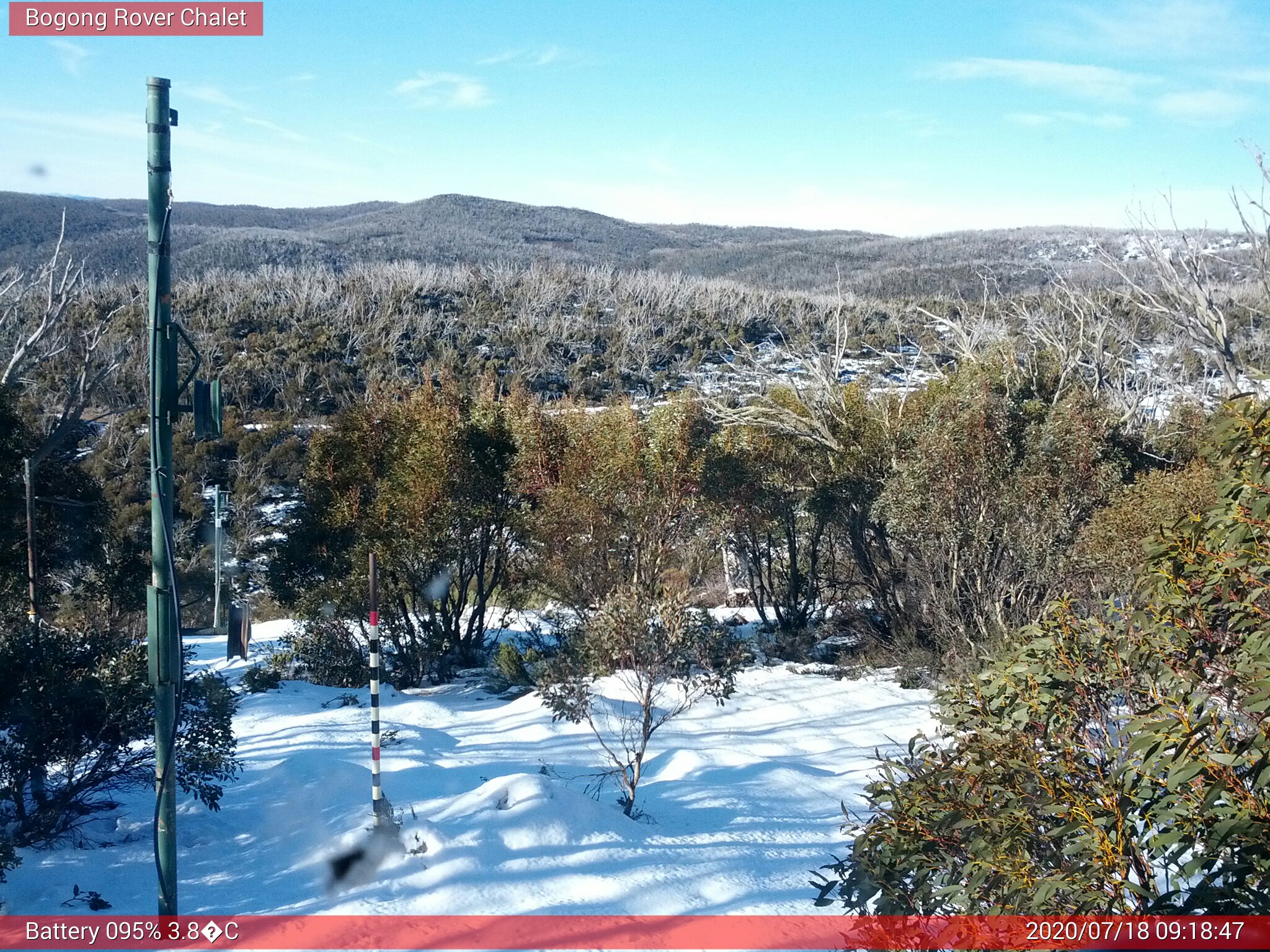 Bogong Web Cam 9:18am Saturday 18th of July 2020