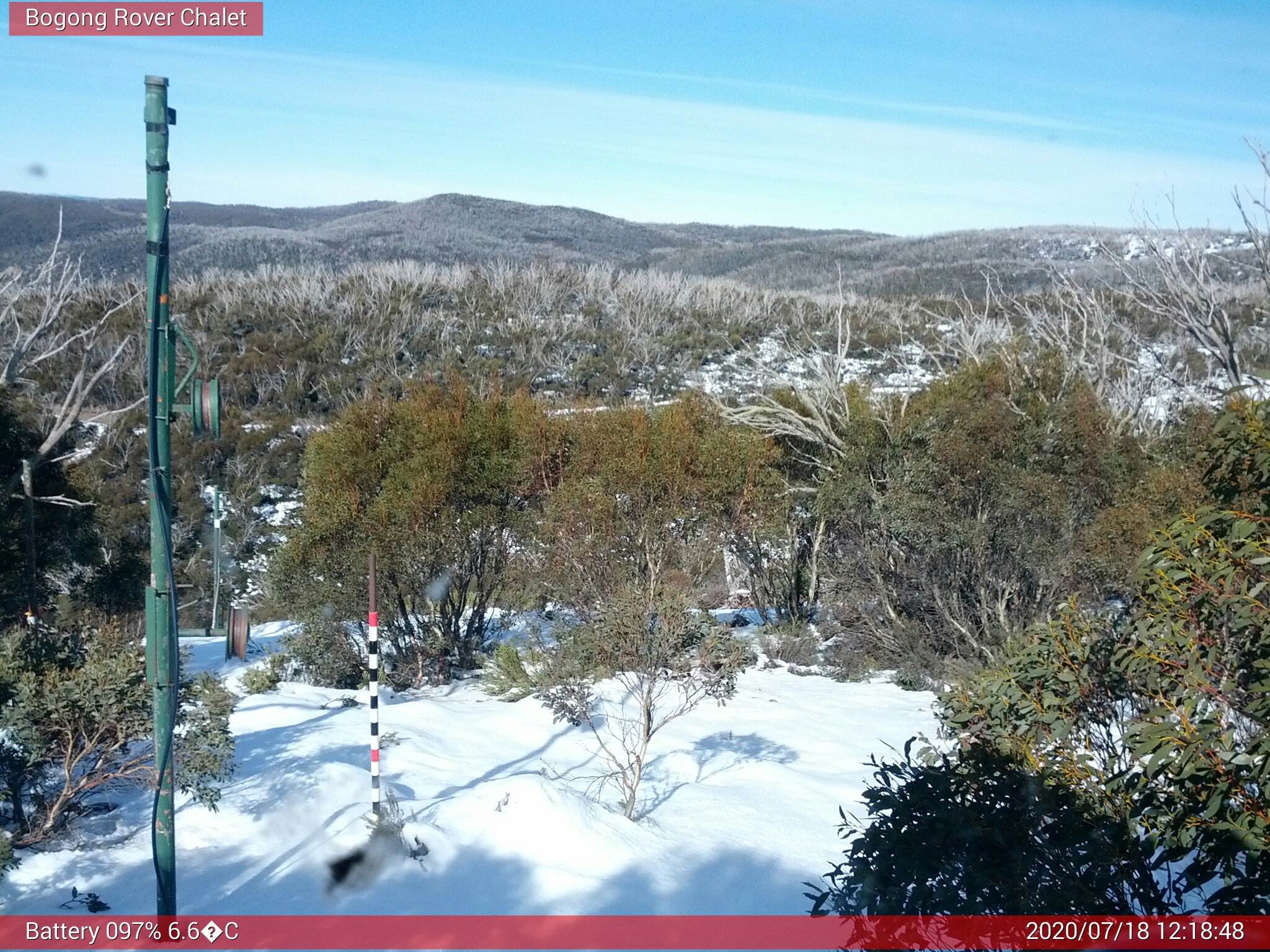 Bogong Web Cam 12:18pm Saturday 18th of July 2020