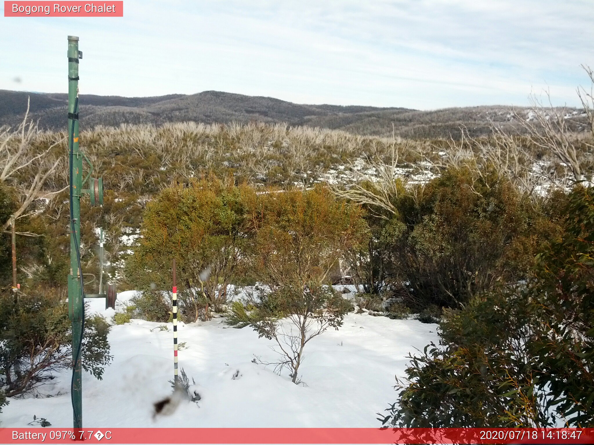 Bogong Web Cam 2:18pm Saturday 18th of July 2020