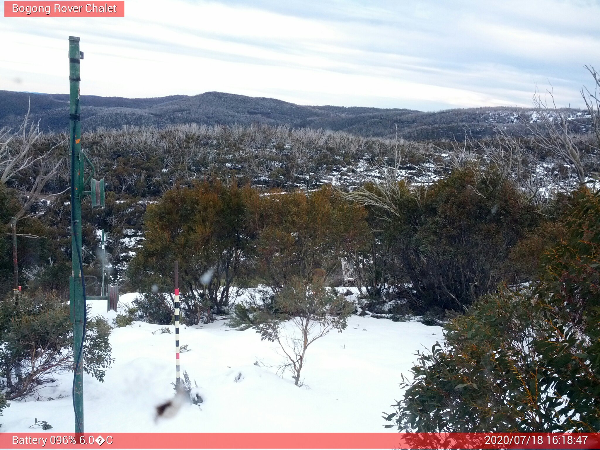 Bogong Web Cam 4:18pm Saturday 18th of July 2020