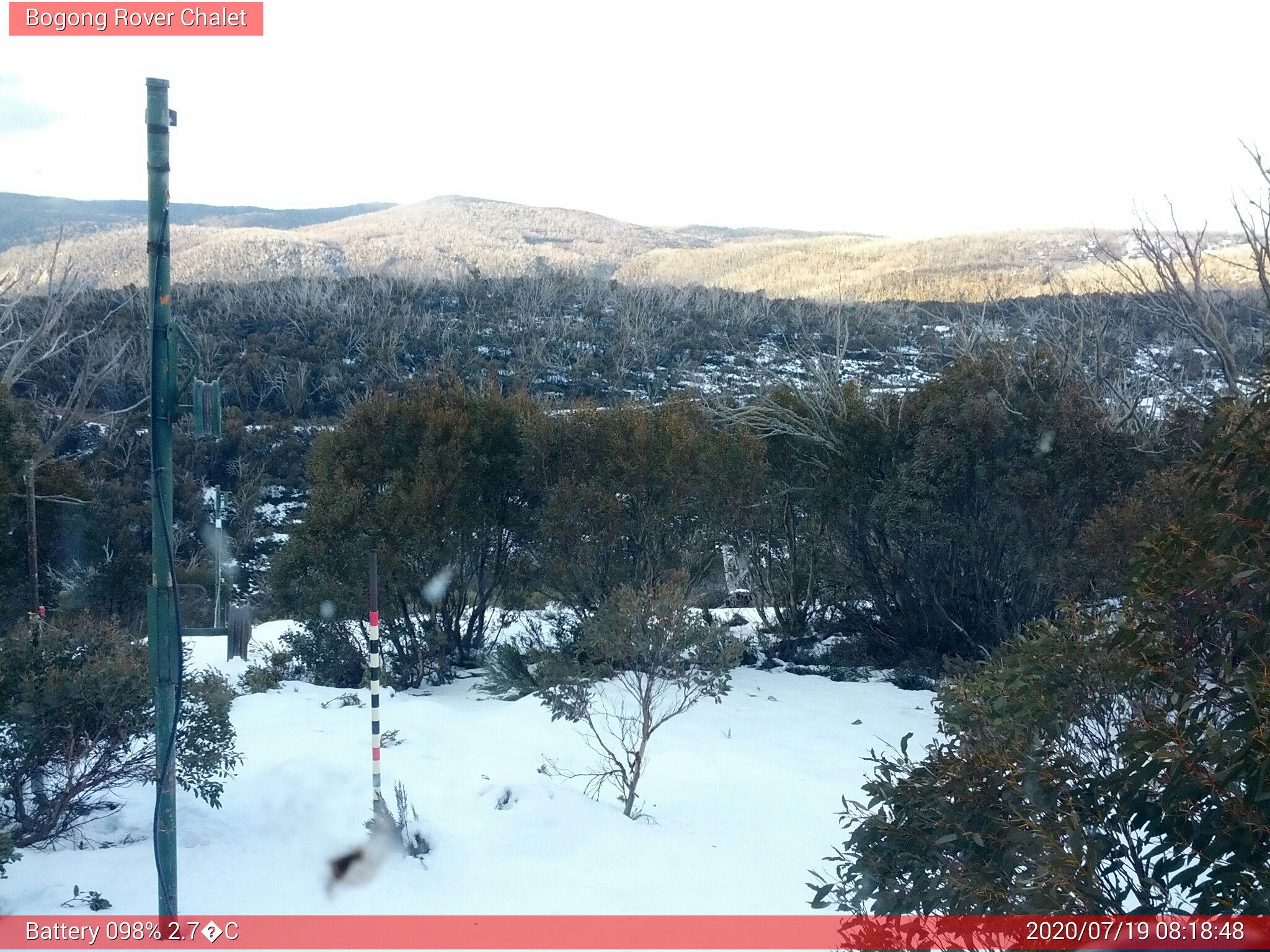 Bogong Web Cam 8:18am Sunday 19th of July 2020