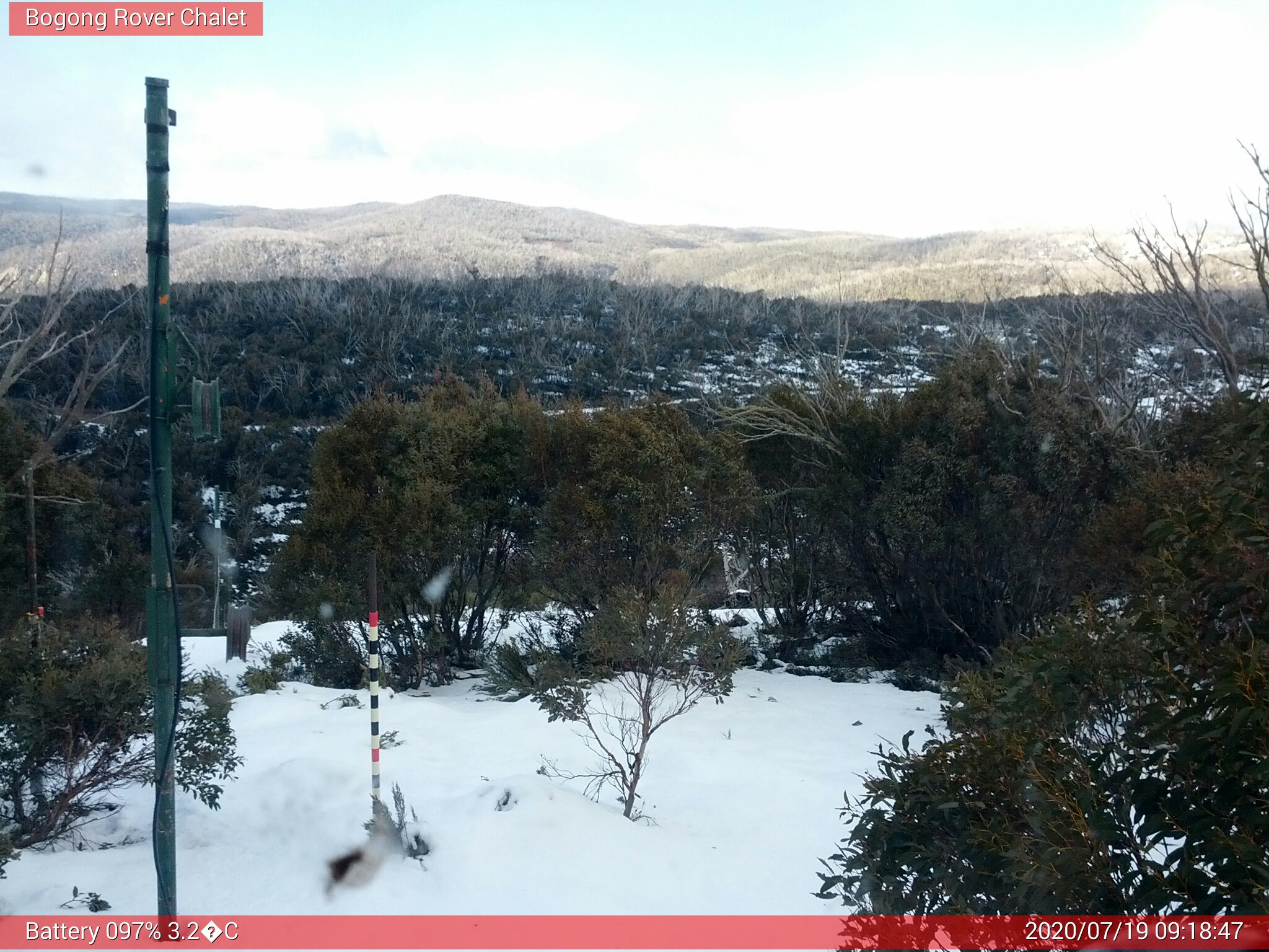 Bogong Web Cam 9:18am Sunday 19th of July 2020